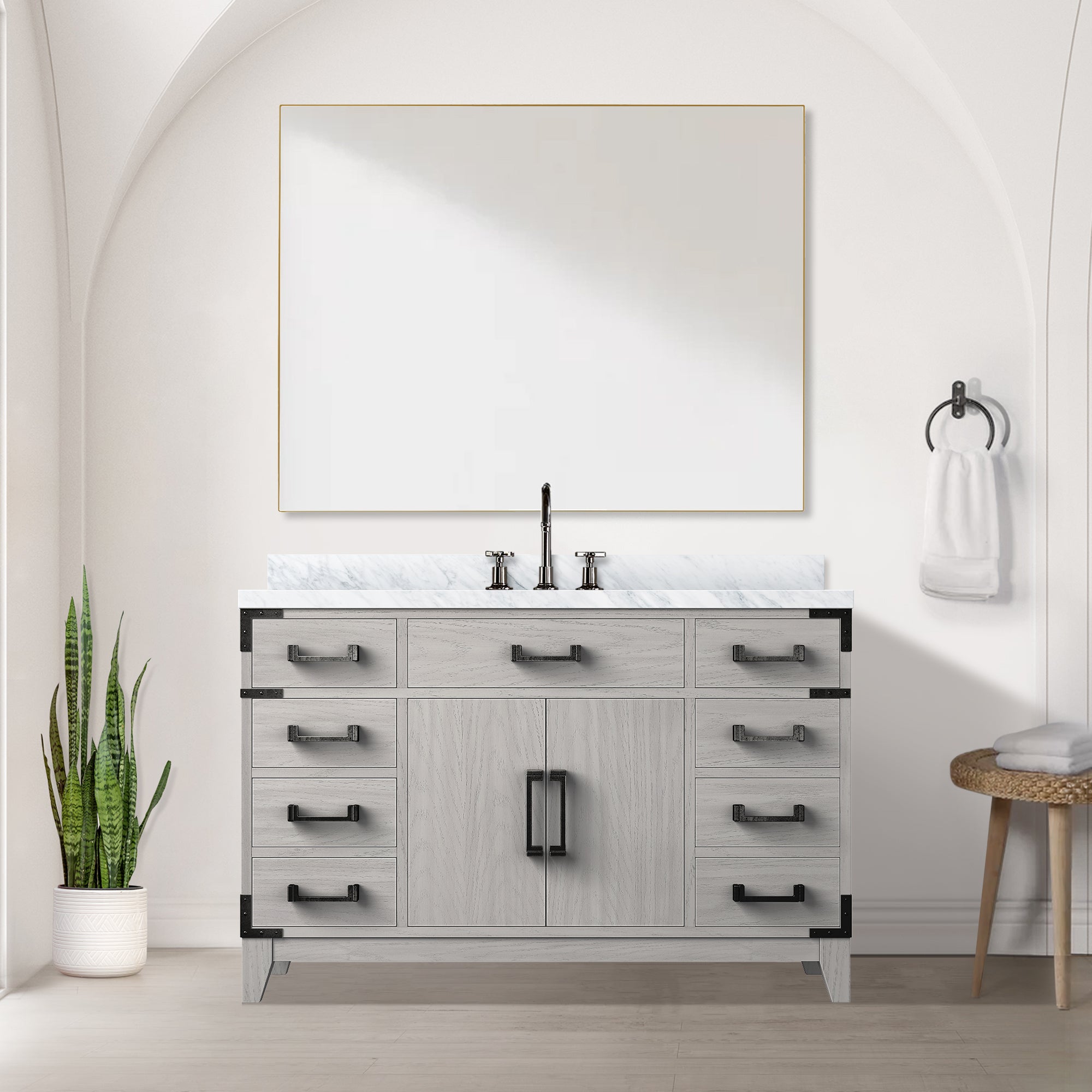 white oak vanity
