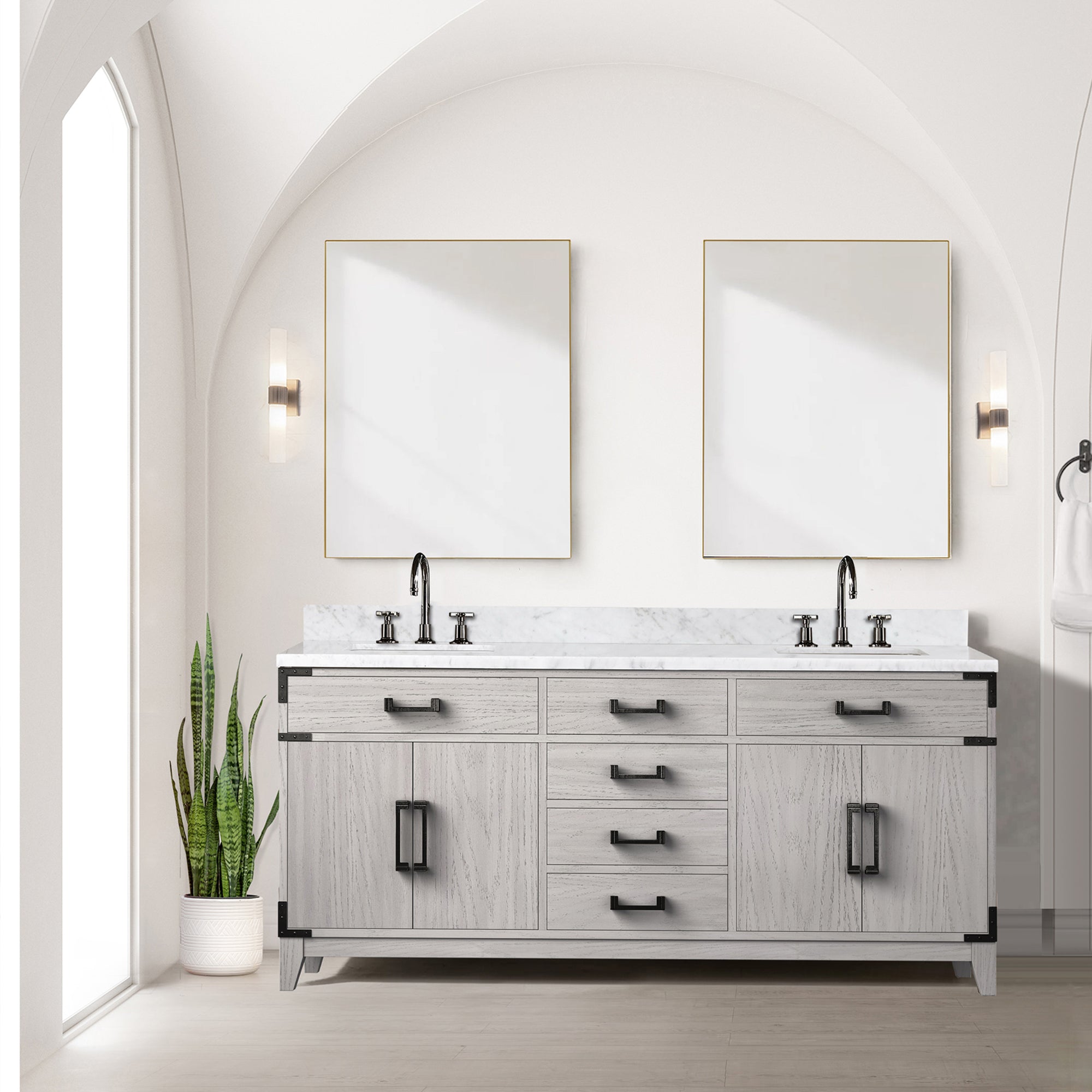 white oak vanity