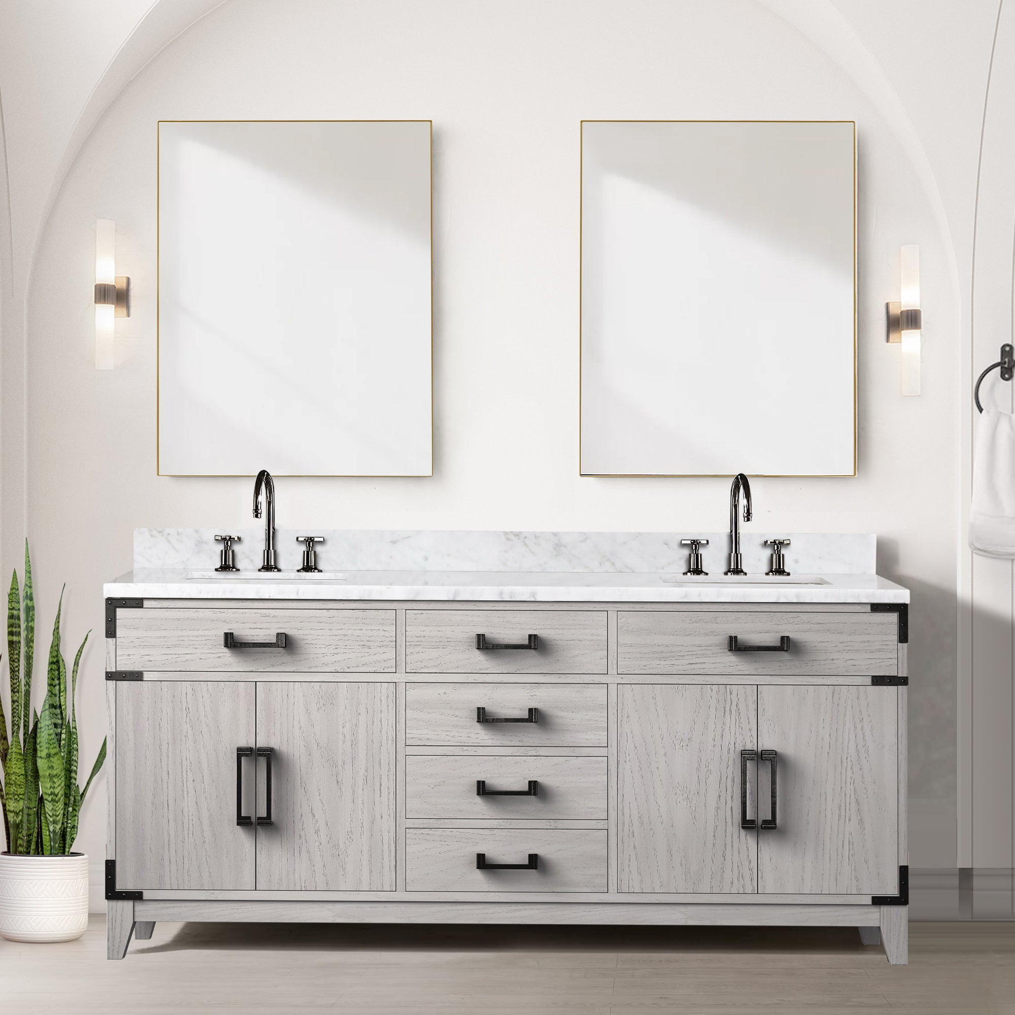 Lexora Laurel 72 in W x 22 in D Double Bath Vanity