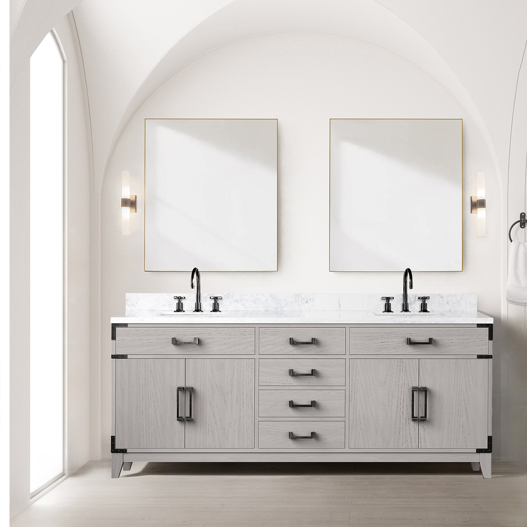 white oak vanity