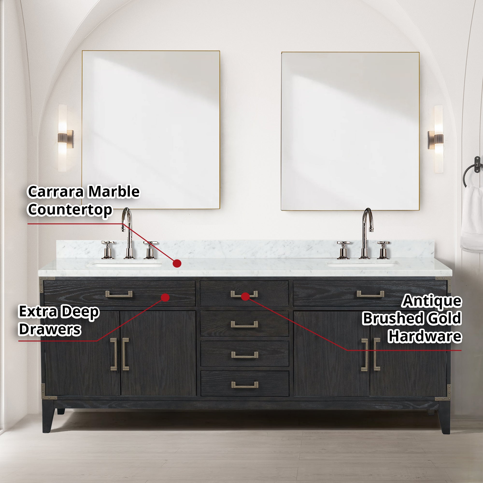 black oak vanity