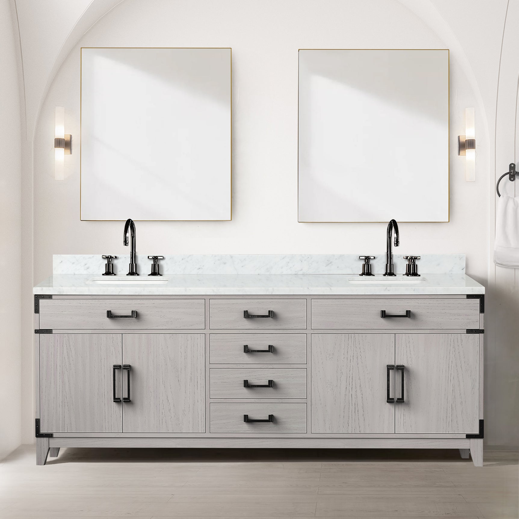 white oak vanity