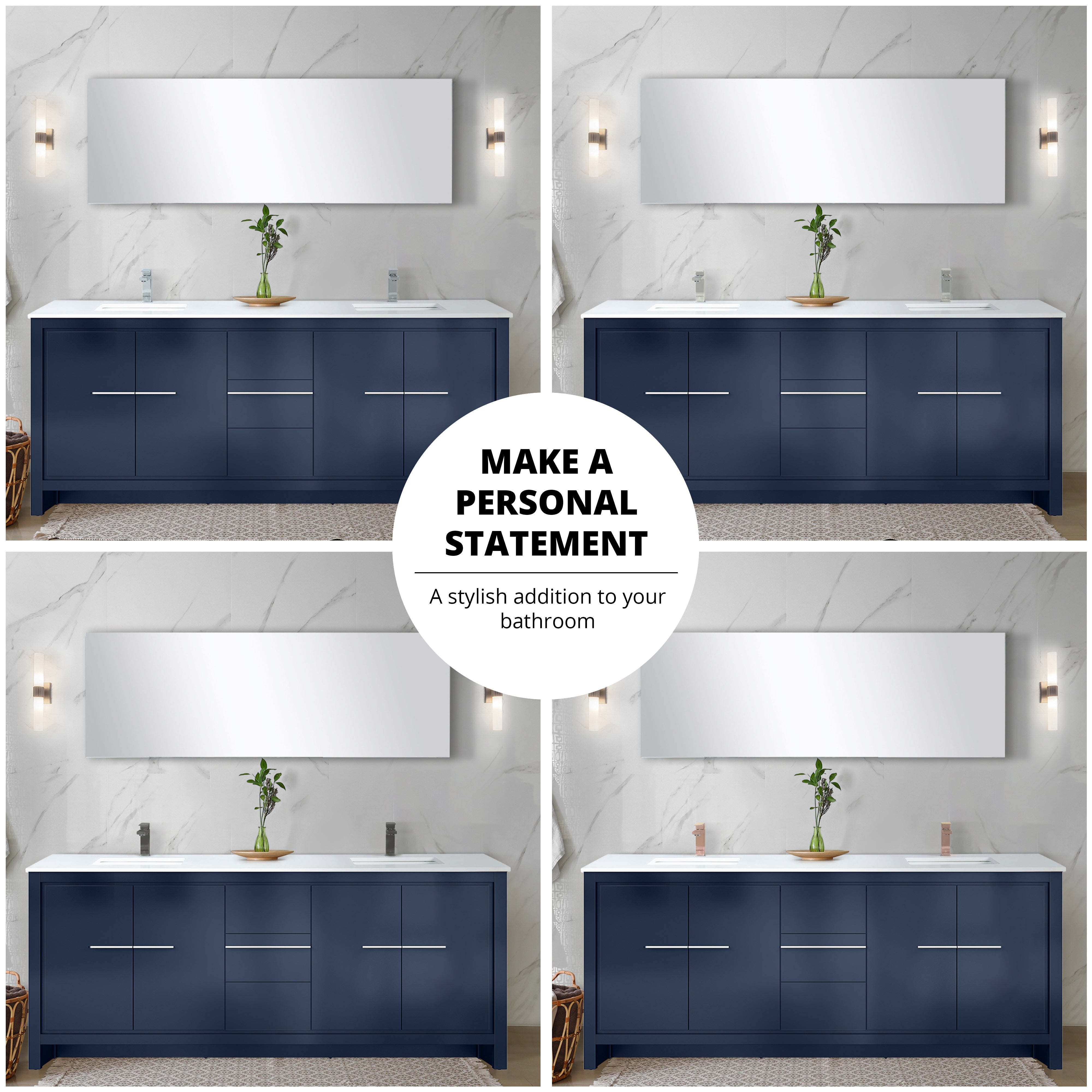 navy blue vanity
