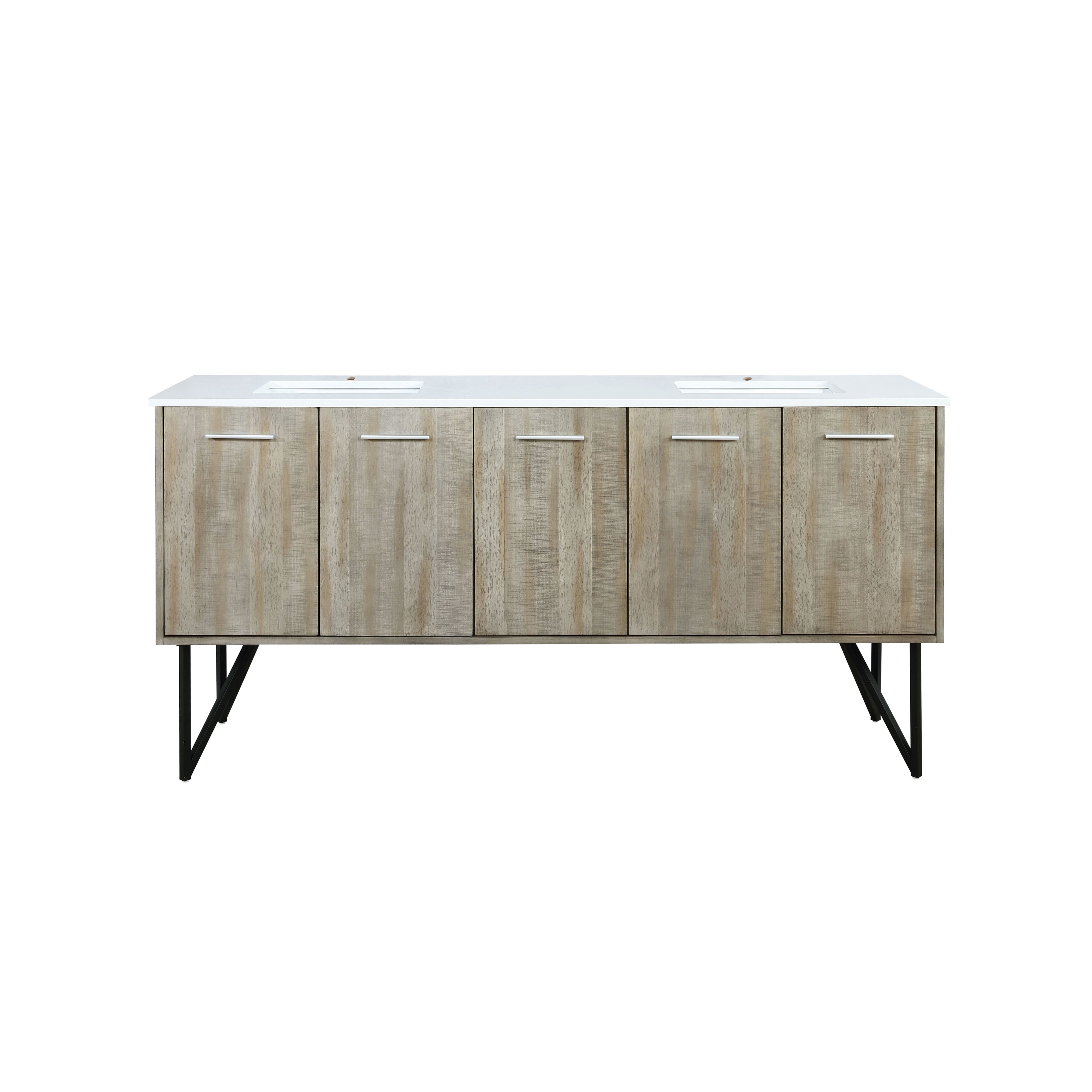 Lexora Lancy 72 in W x 20 in D Double Bath Vanity with Cultured Marble Top