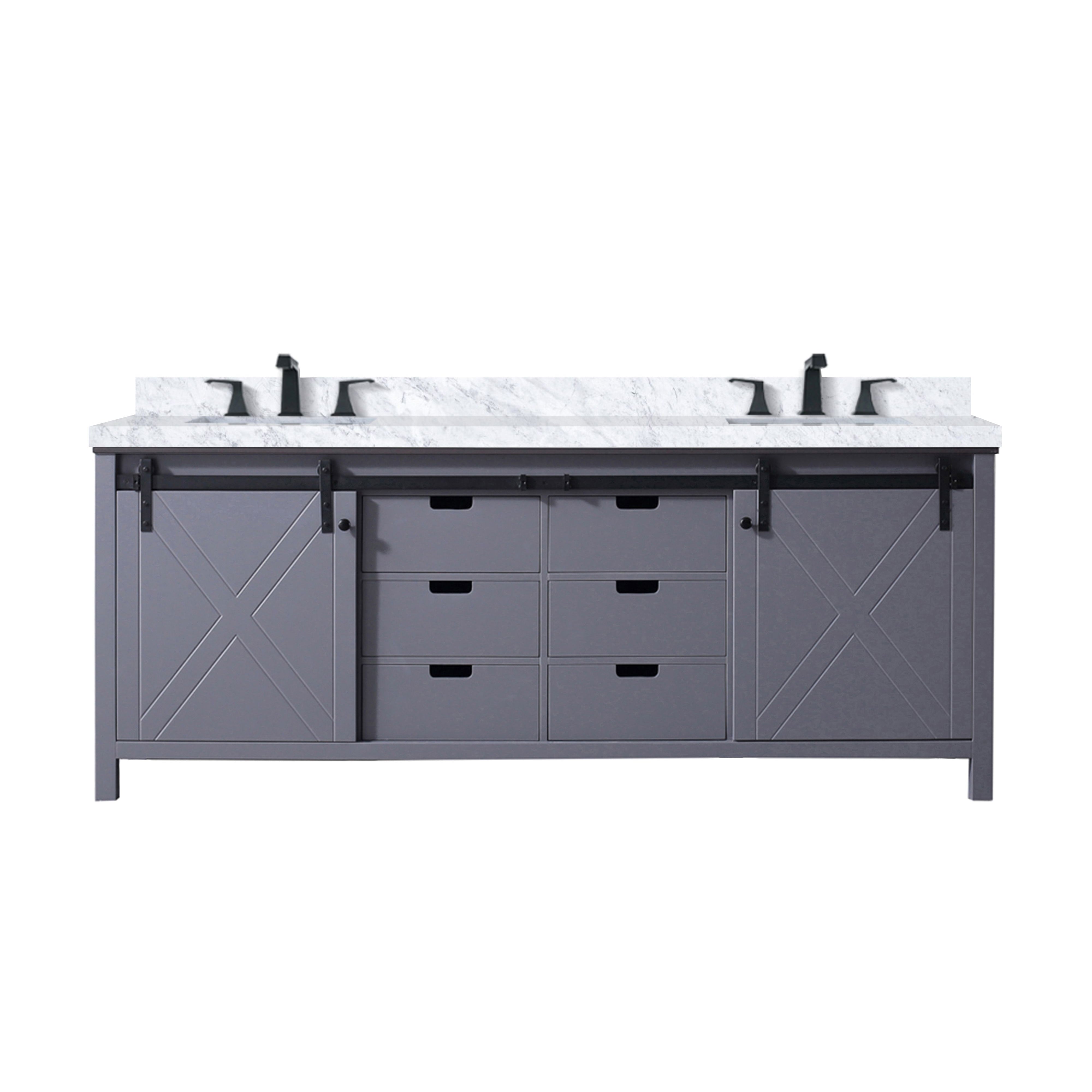 Lexora Marsyas 84 in W x 22 in D Double Bath Vanity