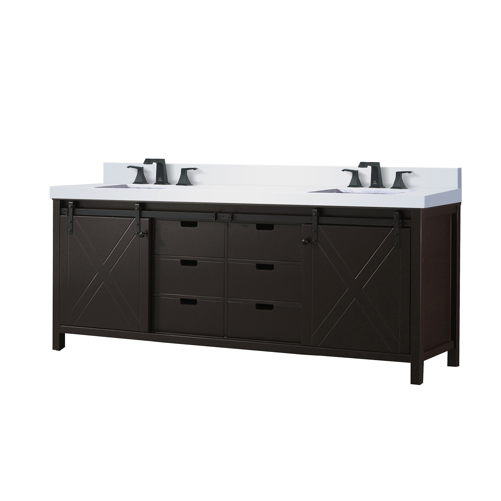 Lexora Marsyas 84 in W x 22 in D Double Bath Vanity