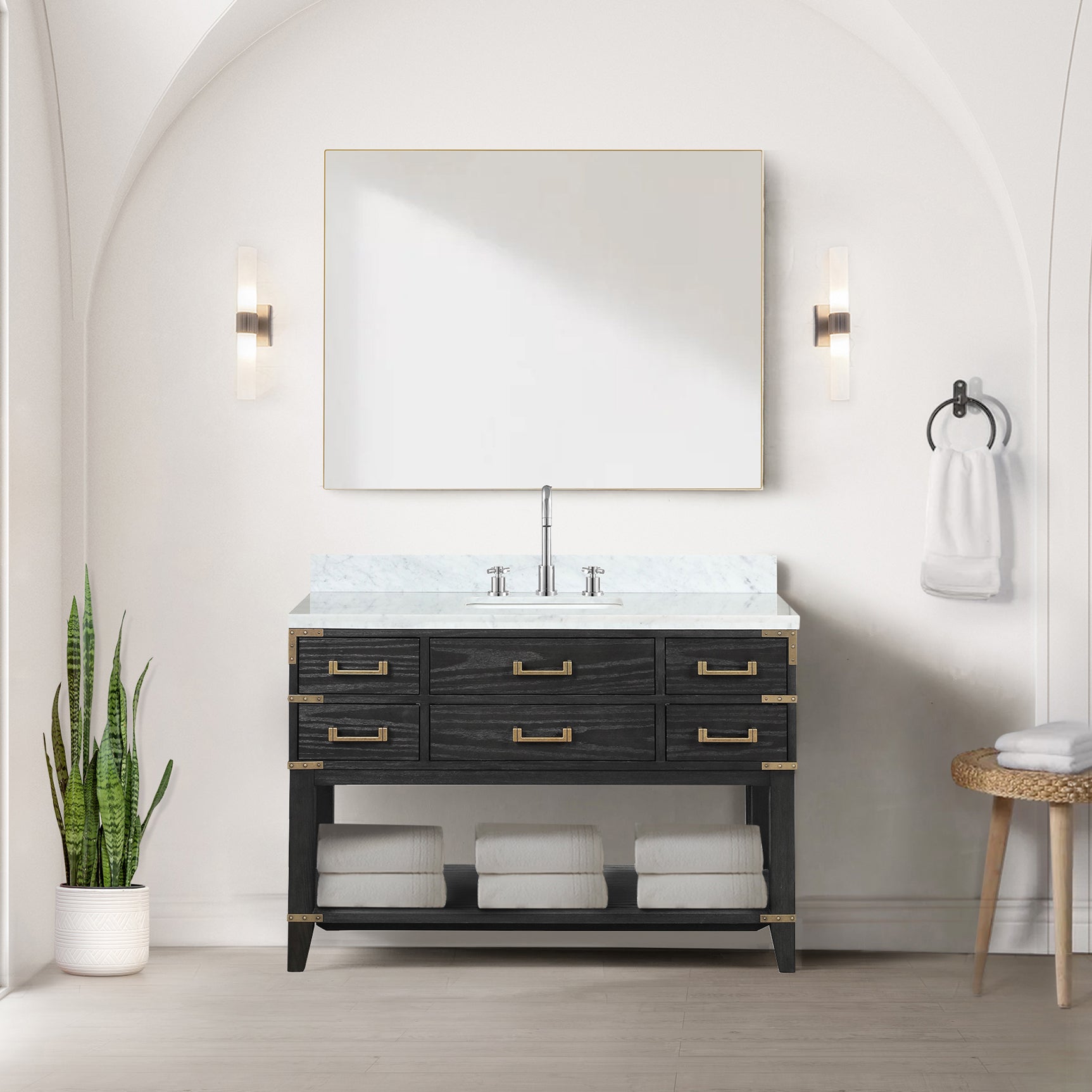 black oak vanity