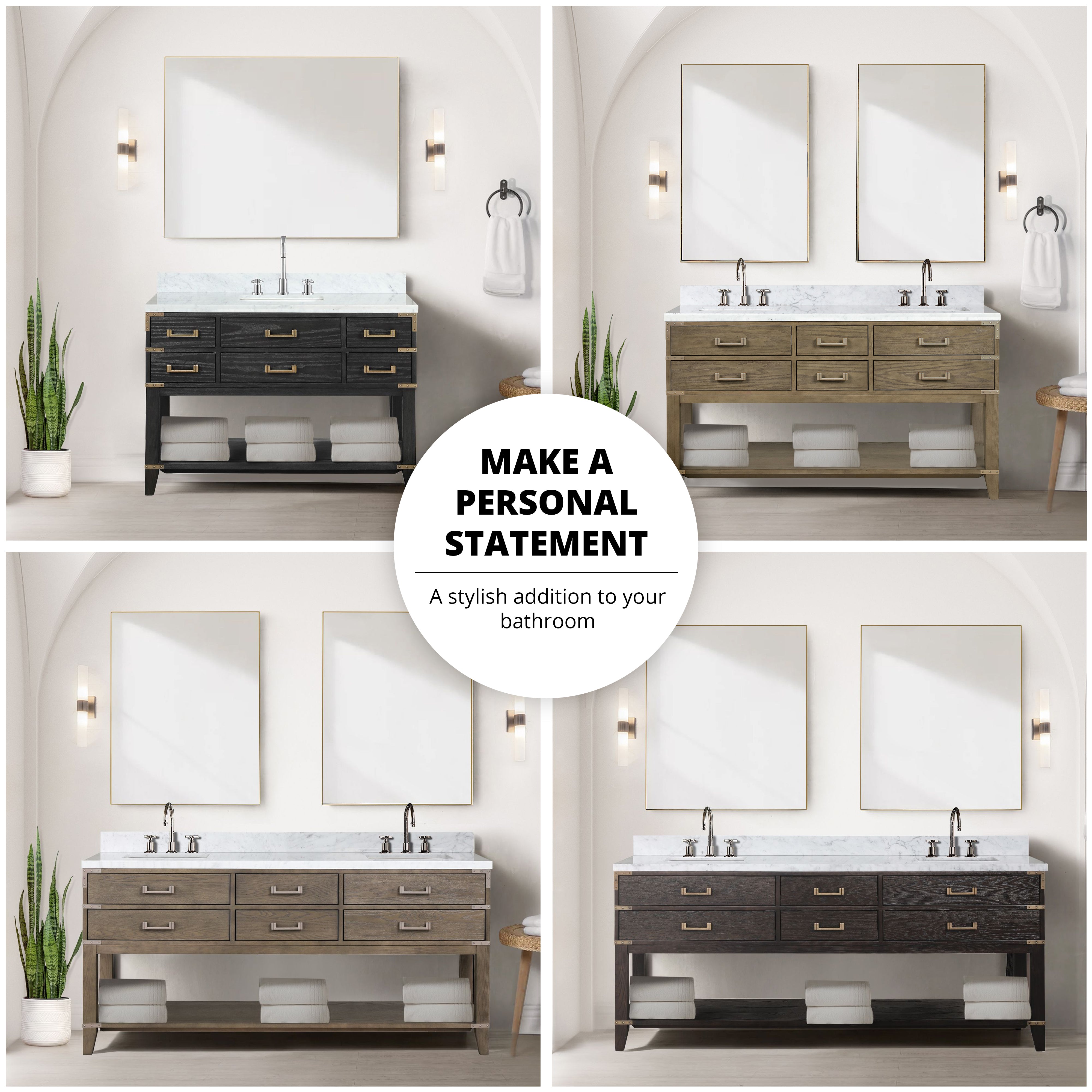 black oak vanity