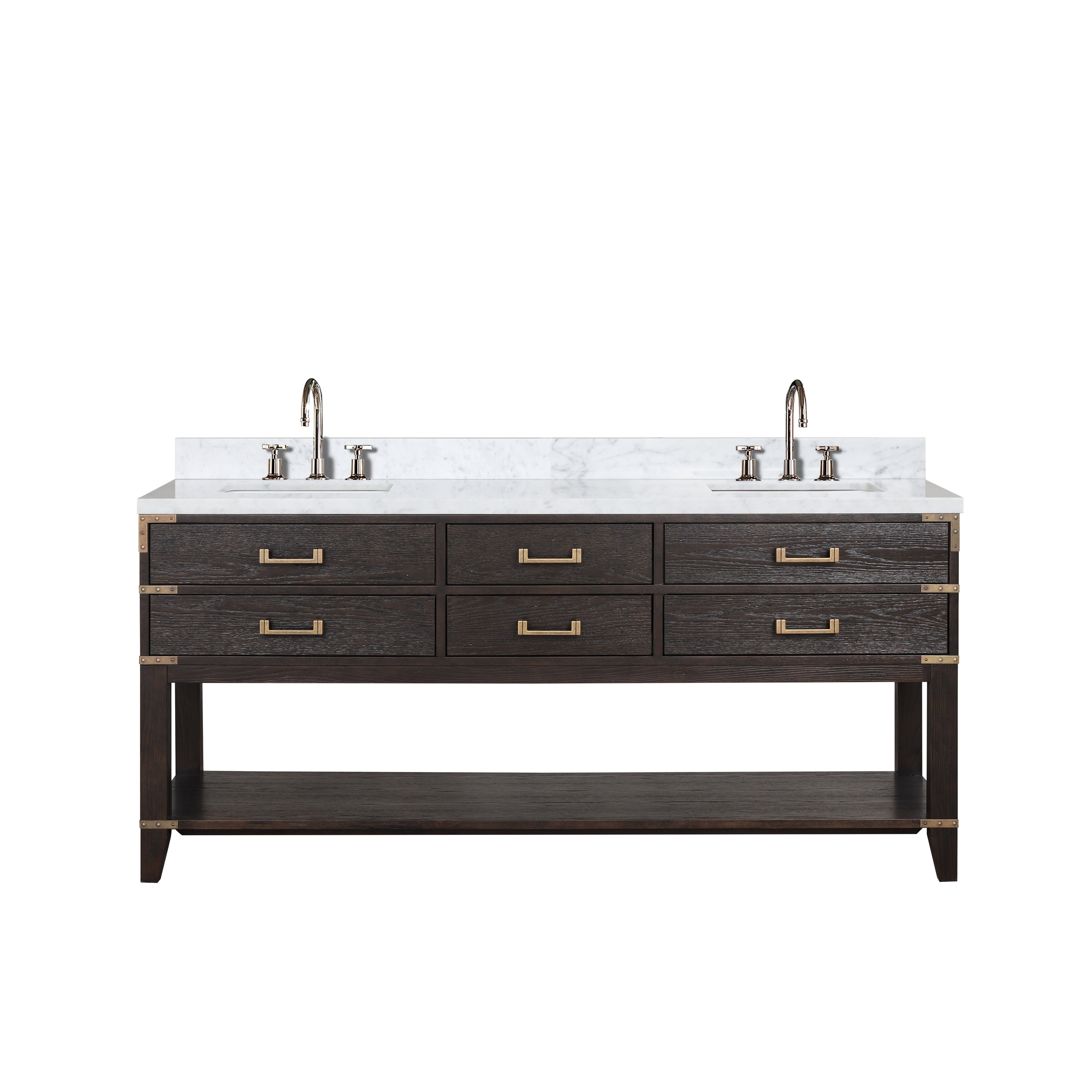 Lexora Norwalk 72 in W x 22 in D Double Bath Vanity
