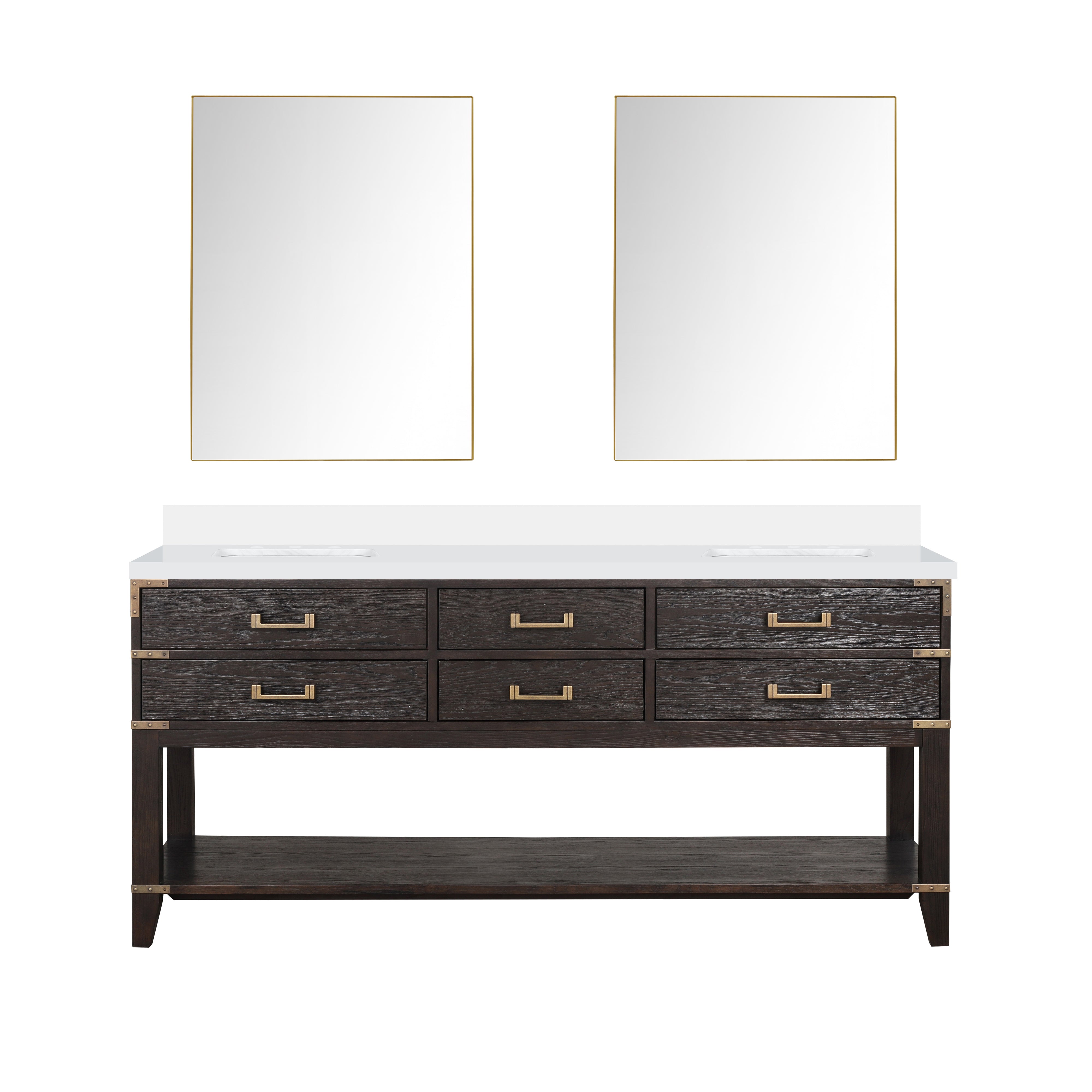 Lexora Norwalk 72 in W x 22 in D Double Bath Vanity