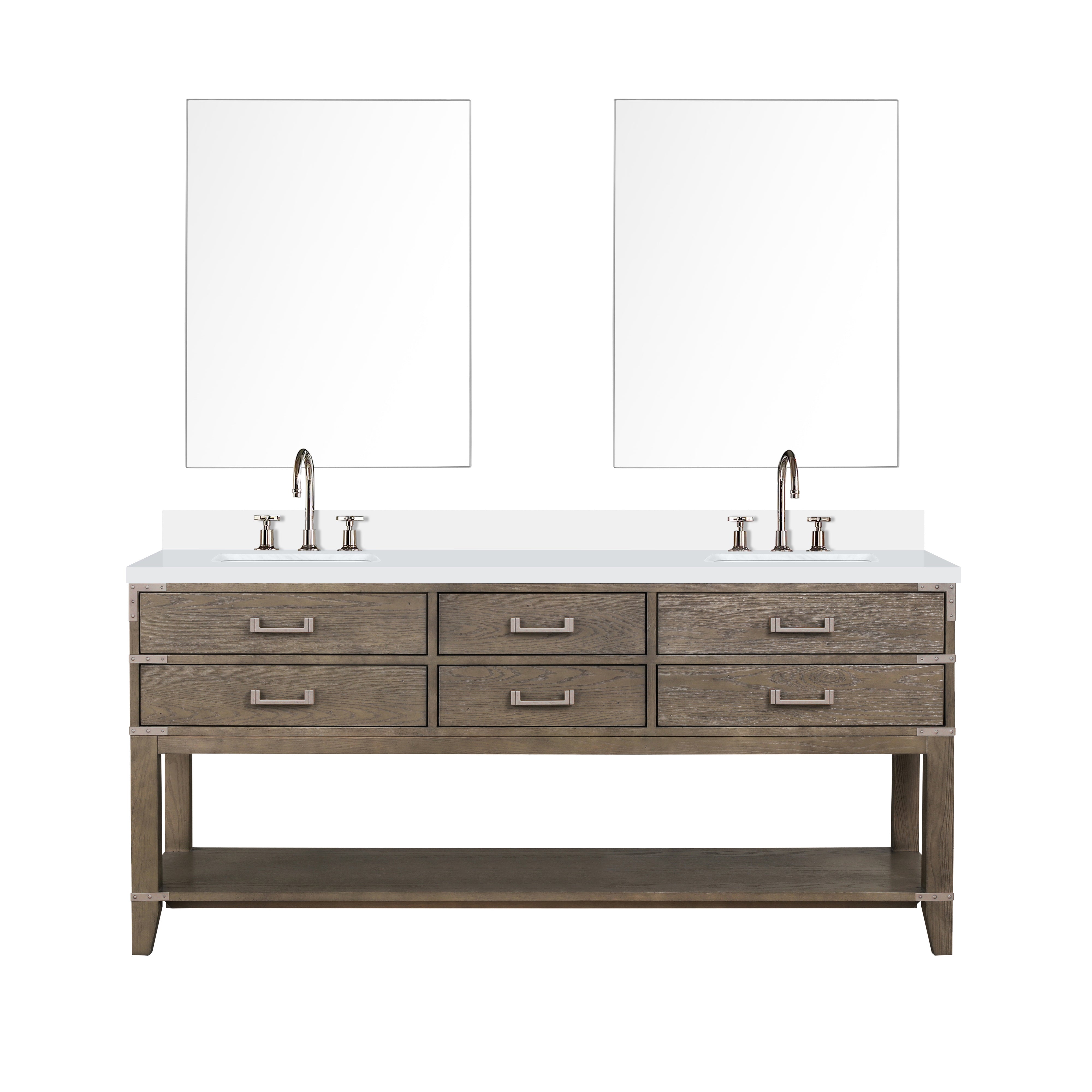 Lexora Norwalk 72 in W x 22 in D Double Bath Vanity
