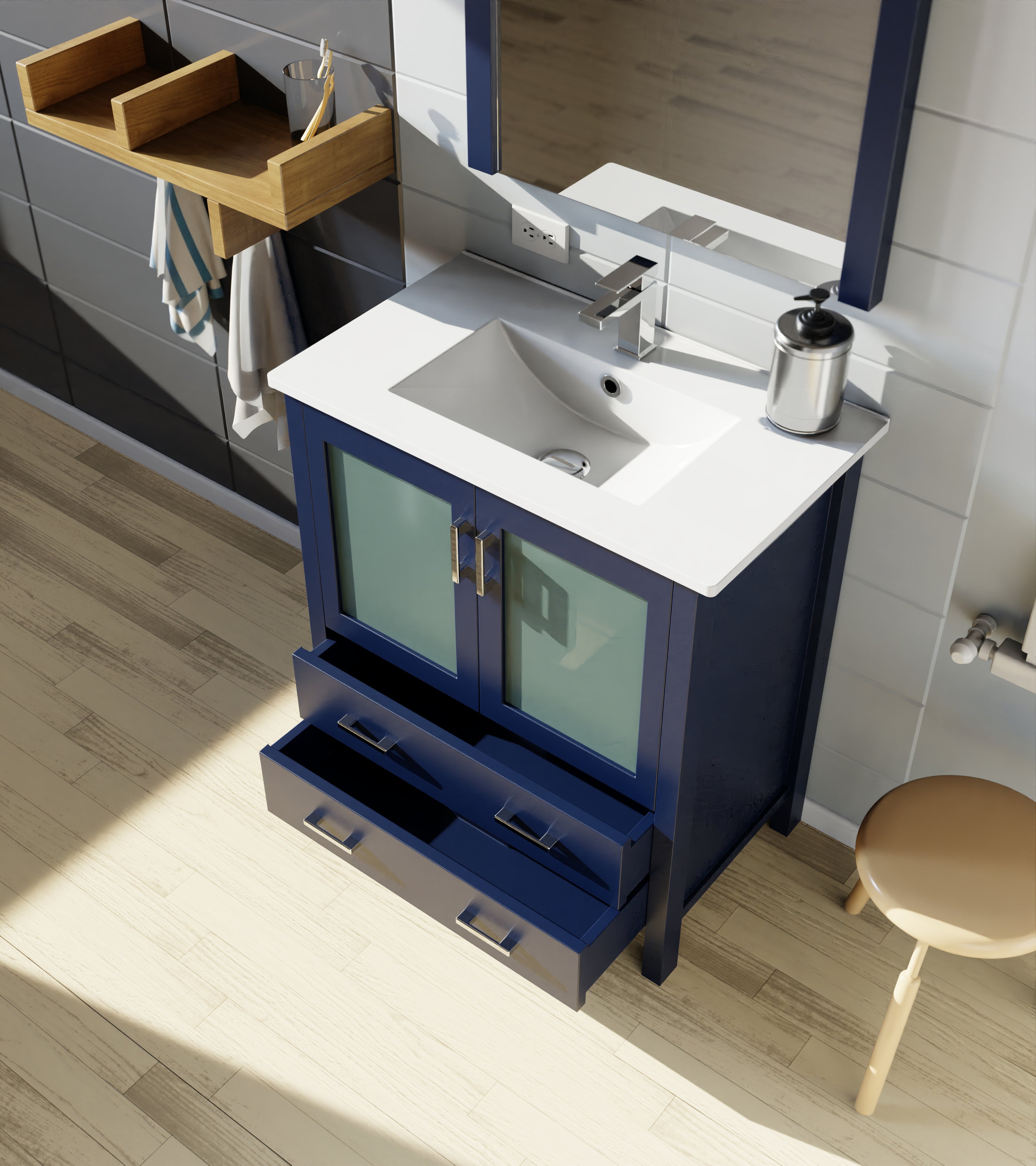 navy blue vanity