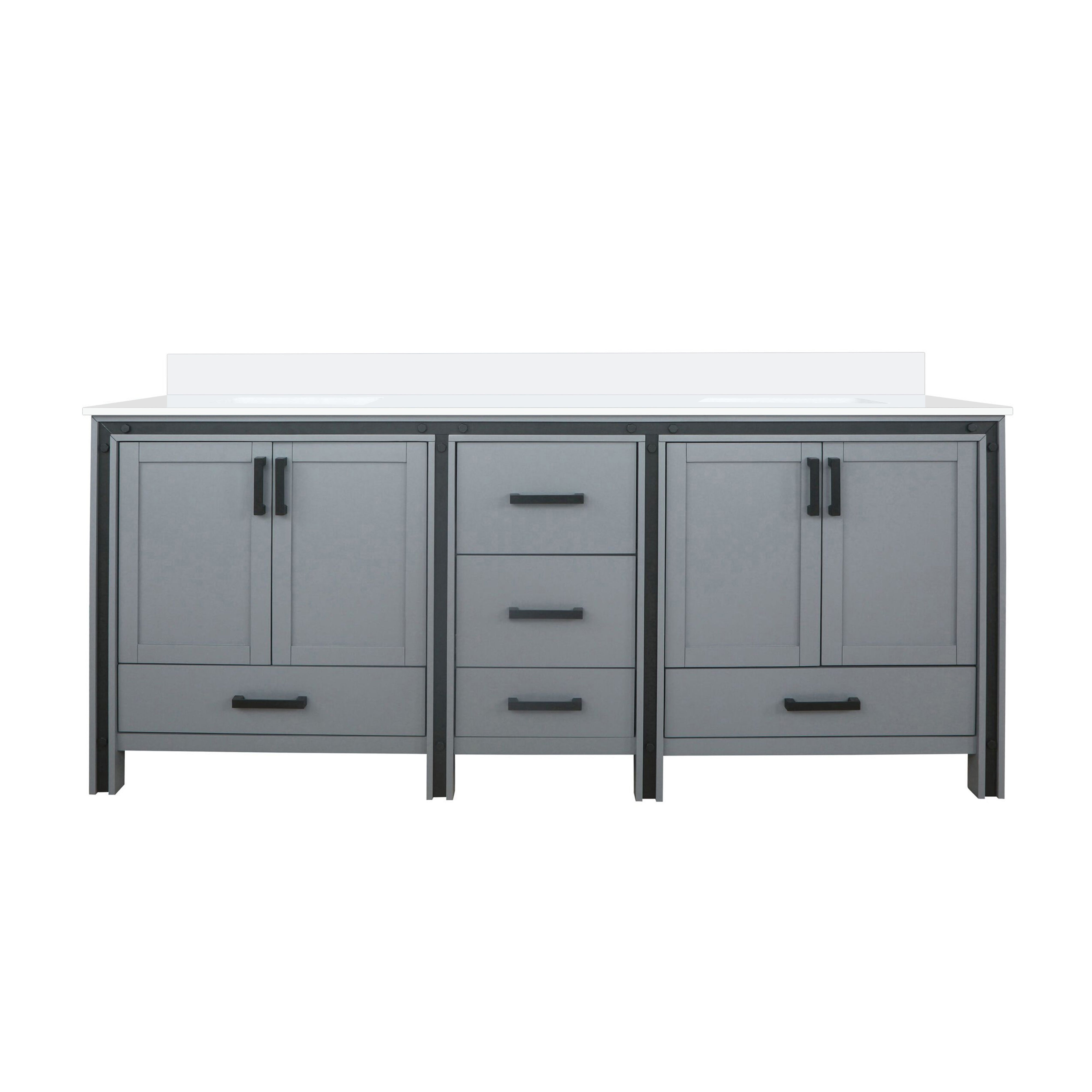 Lexora Ziva 80 in W x 22 in D Double Bath Vanity