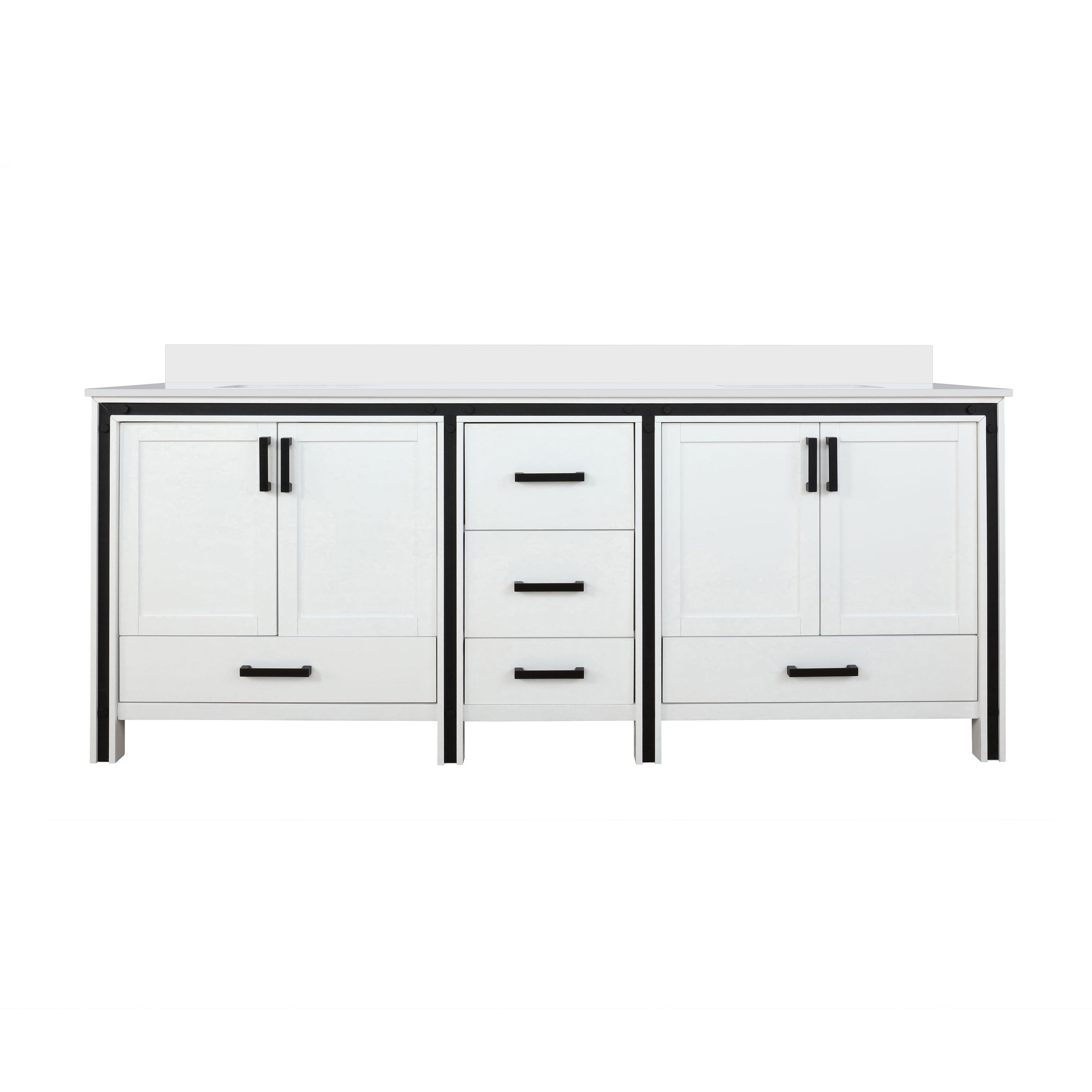 Lexora Ziva 84 in W x 22 in D Double Bath Vanity