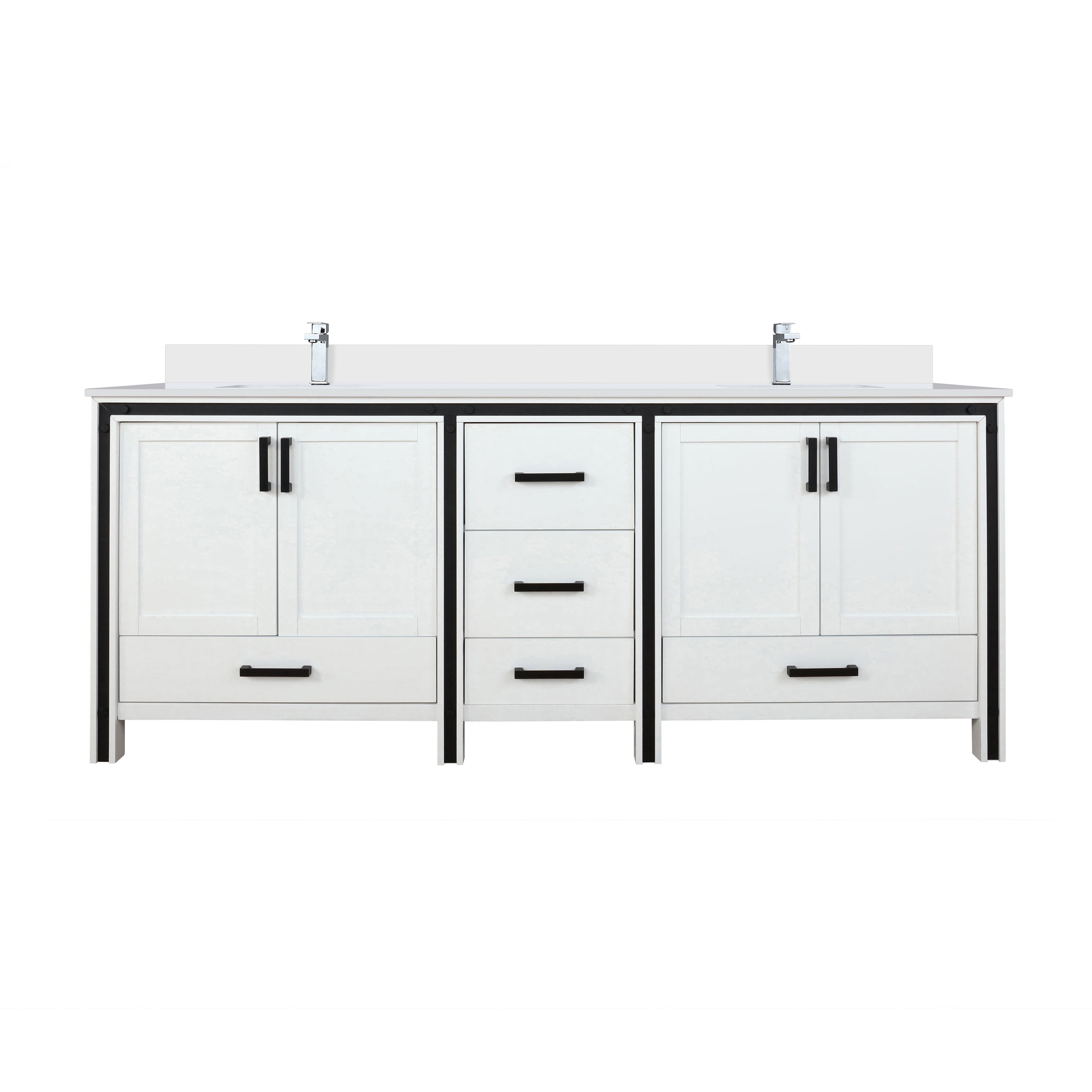 Lexora Ziva 84 in W x 22 in D Double Bath Vanity