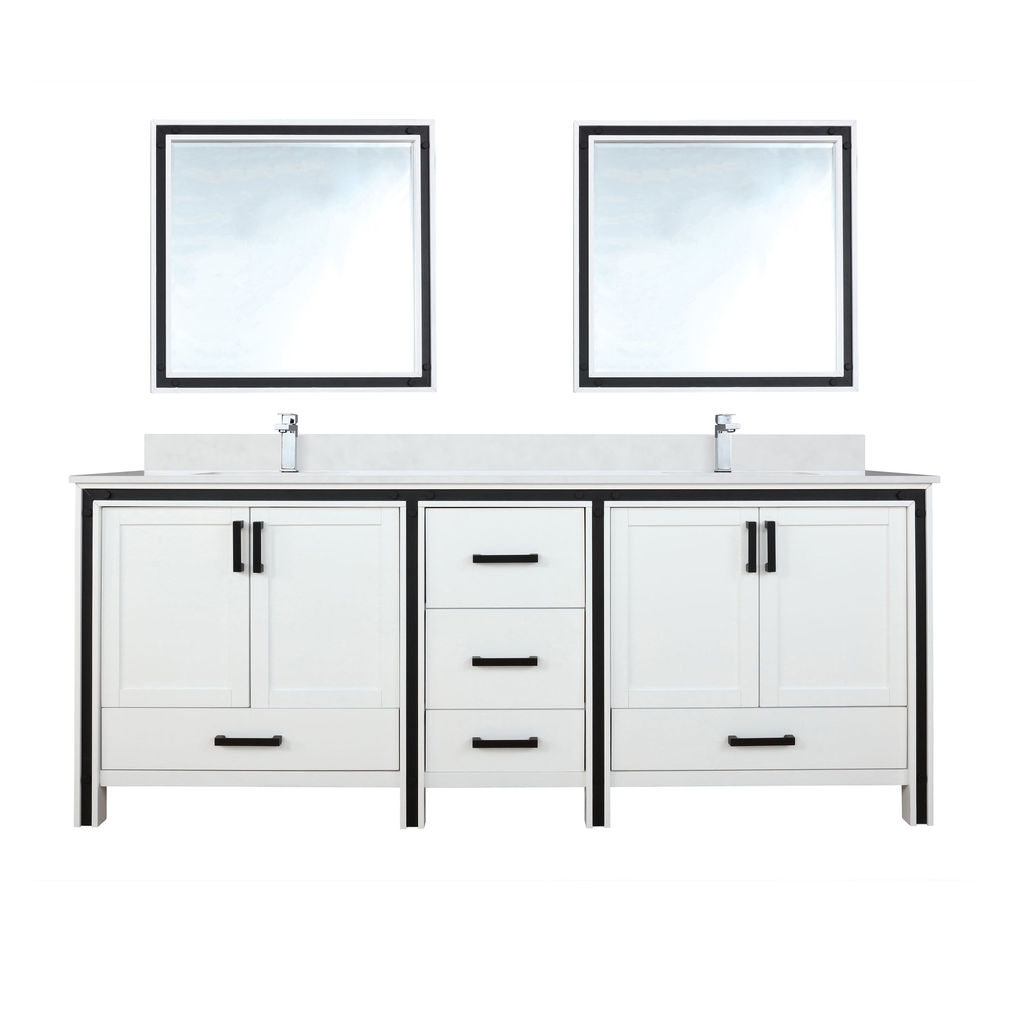 Lexora Ziva 84 in W x 22 in D Double Bath Vanity