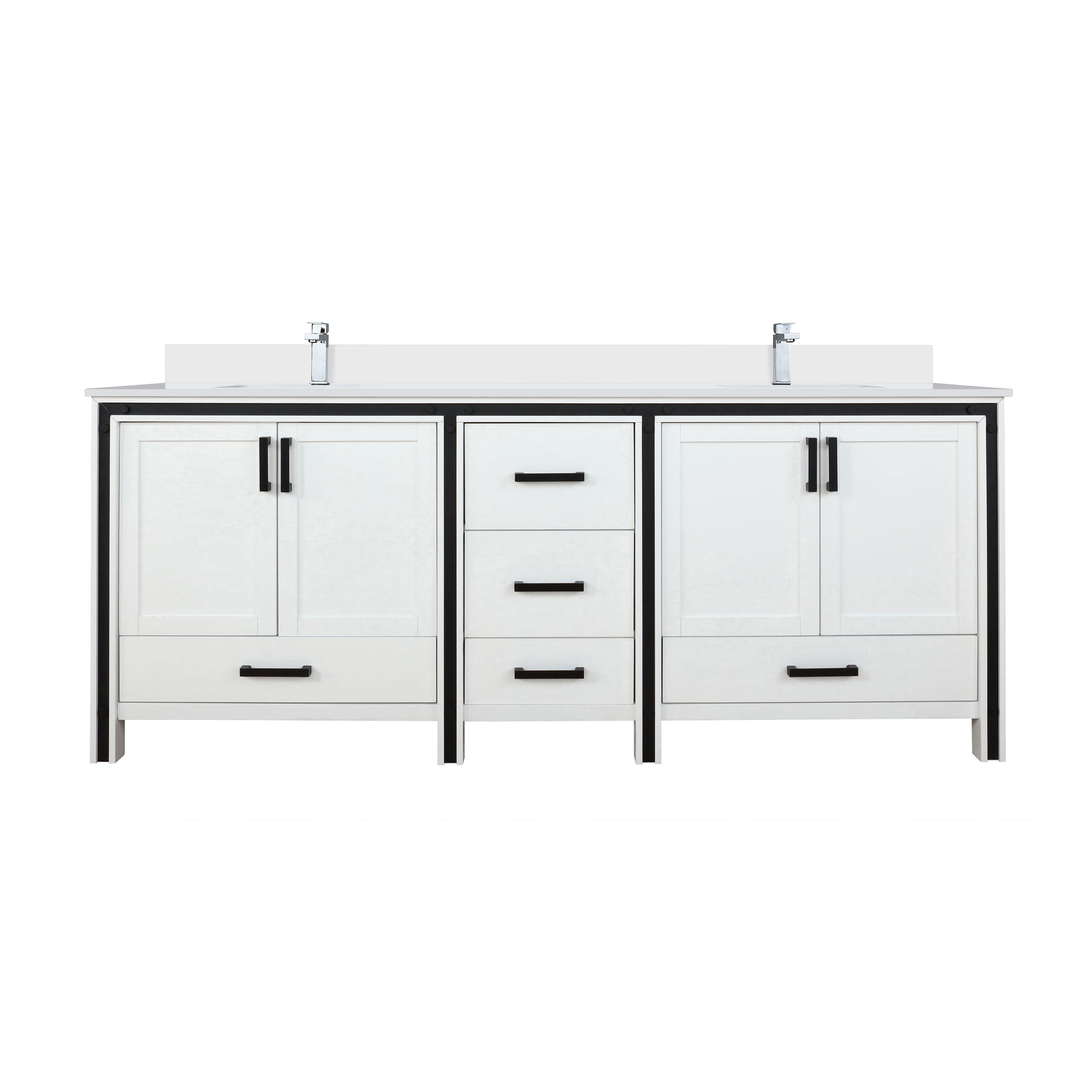 Lexora Ziva 84 in W x 22 in D Double Bath Vanity