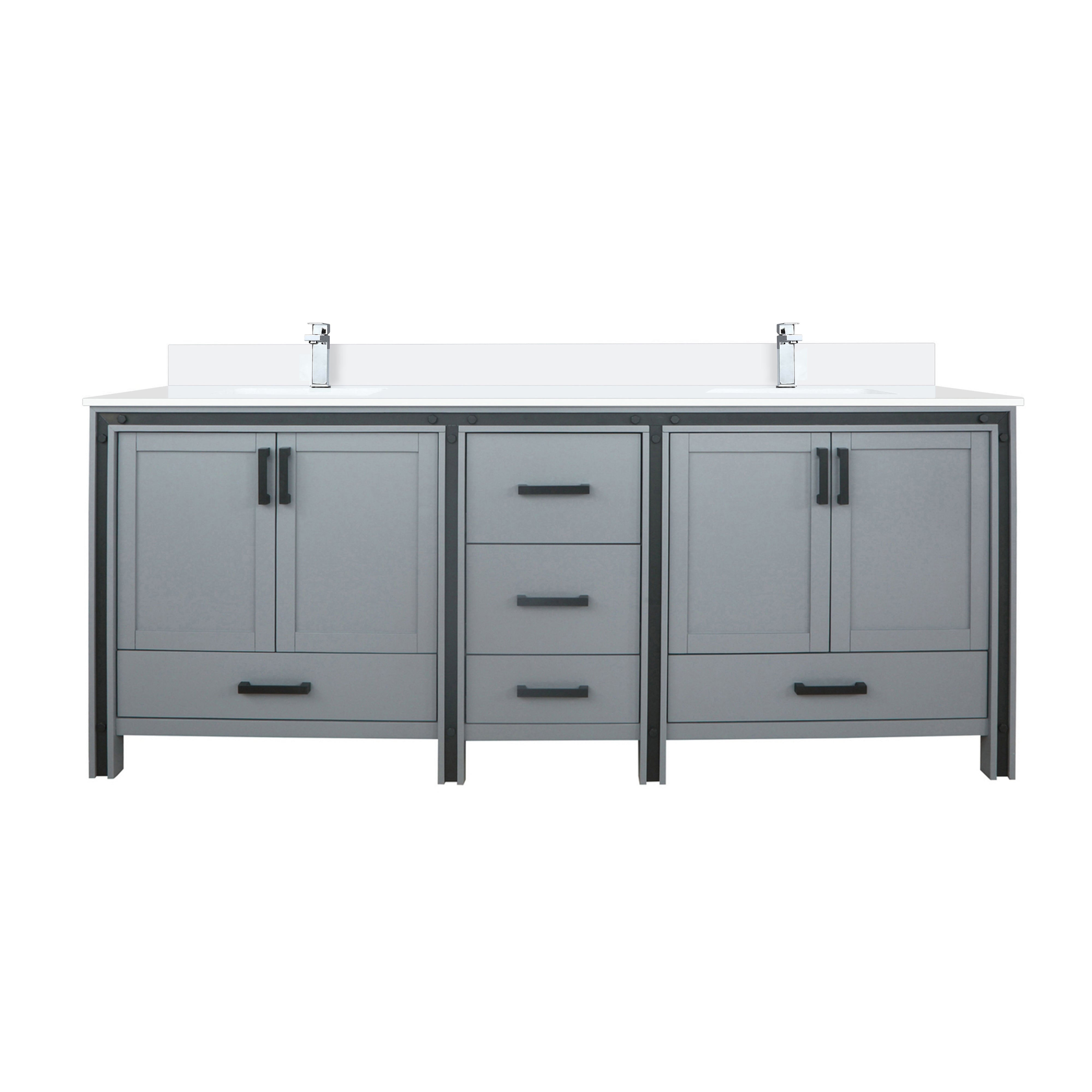 Lexora Ziva 84 in W x 22 in D Double Bath Vanity