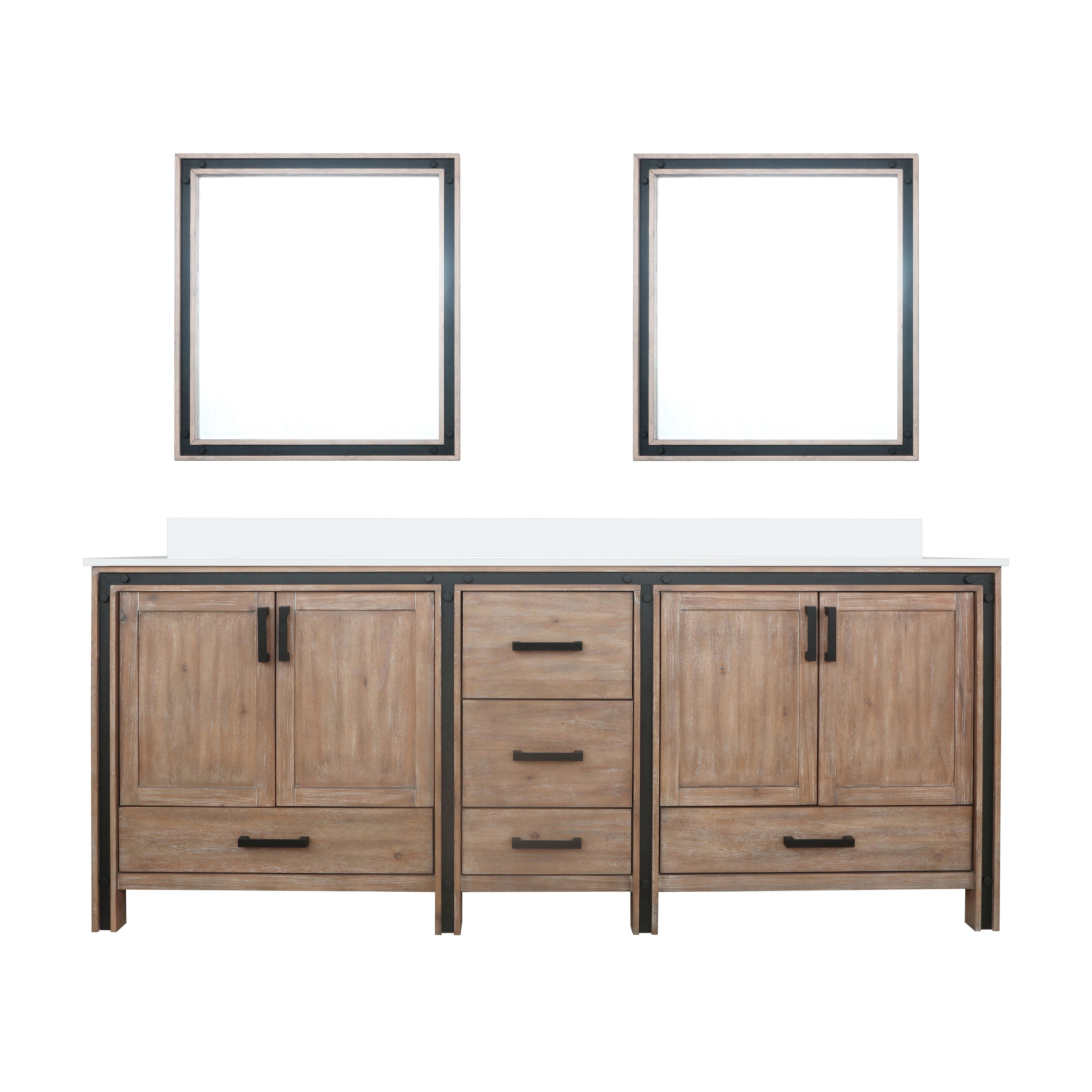 Lexora Ziva 84 in W x 22 in D Double Bath Vanity