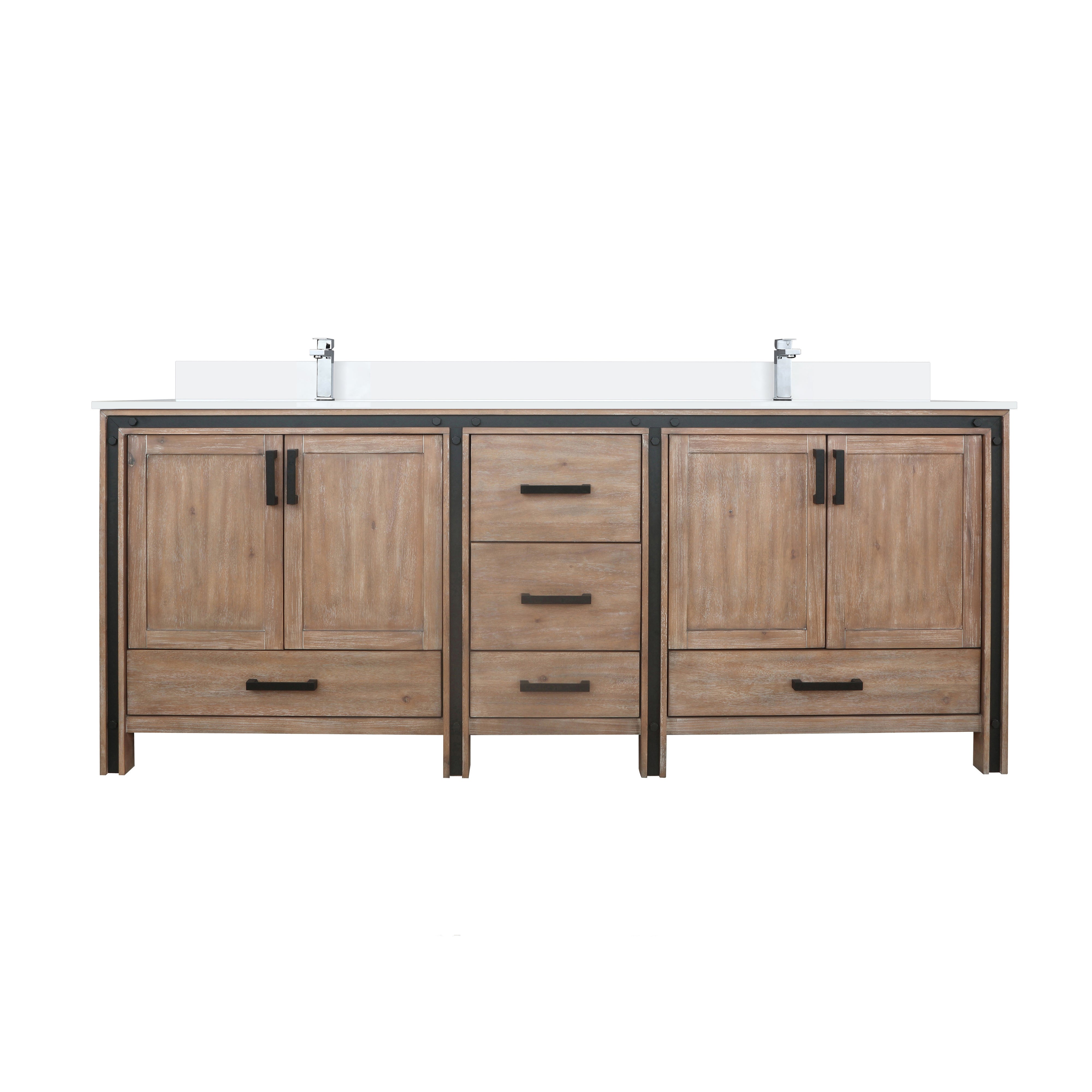 Lexora Ziva 84 in W x 22 in D Double Bath Vanity