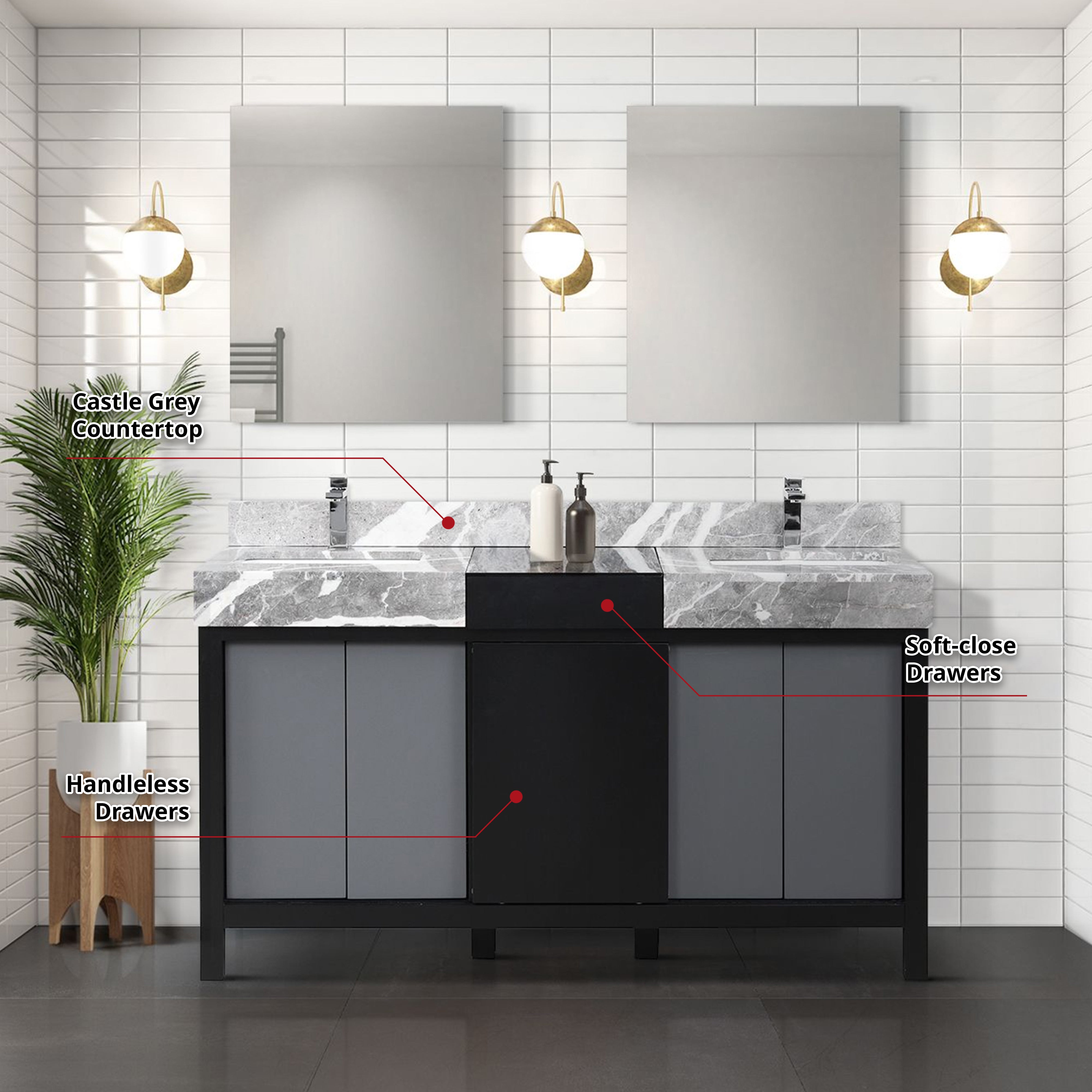 black and grey vanity