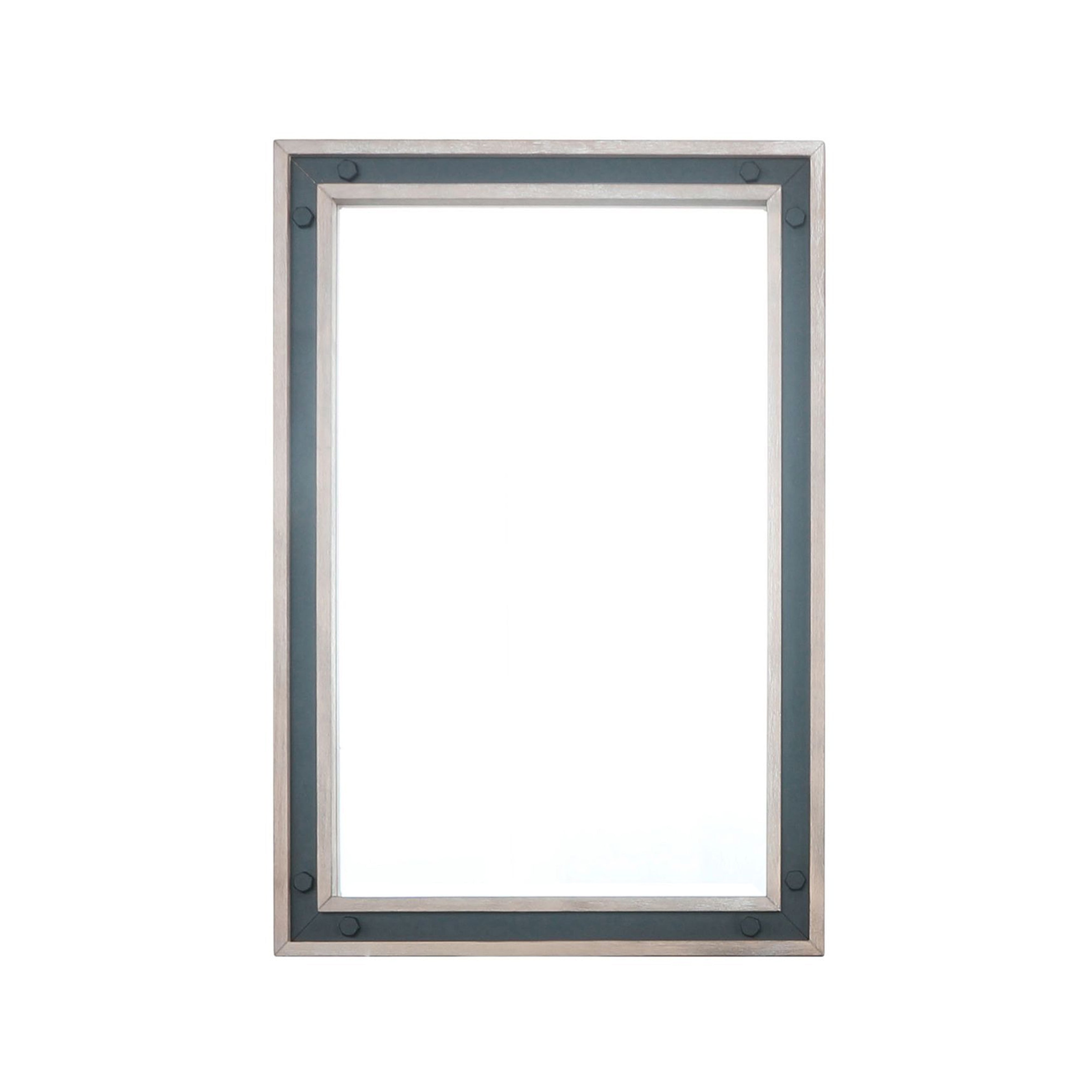 Lexora Ziva 22 in W x 32 in H Mirror with Black Metal Inlay