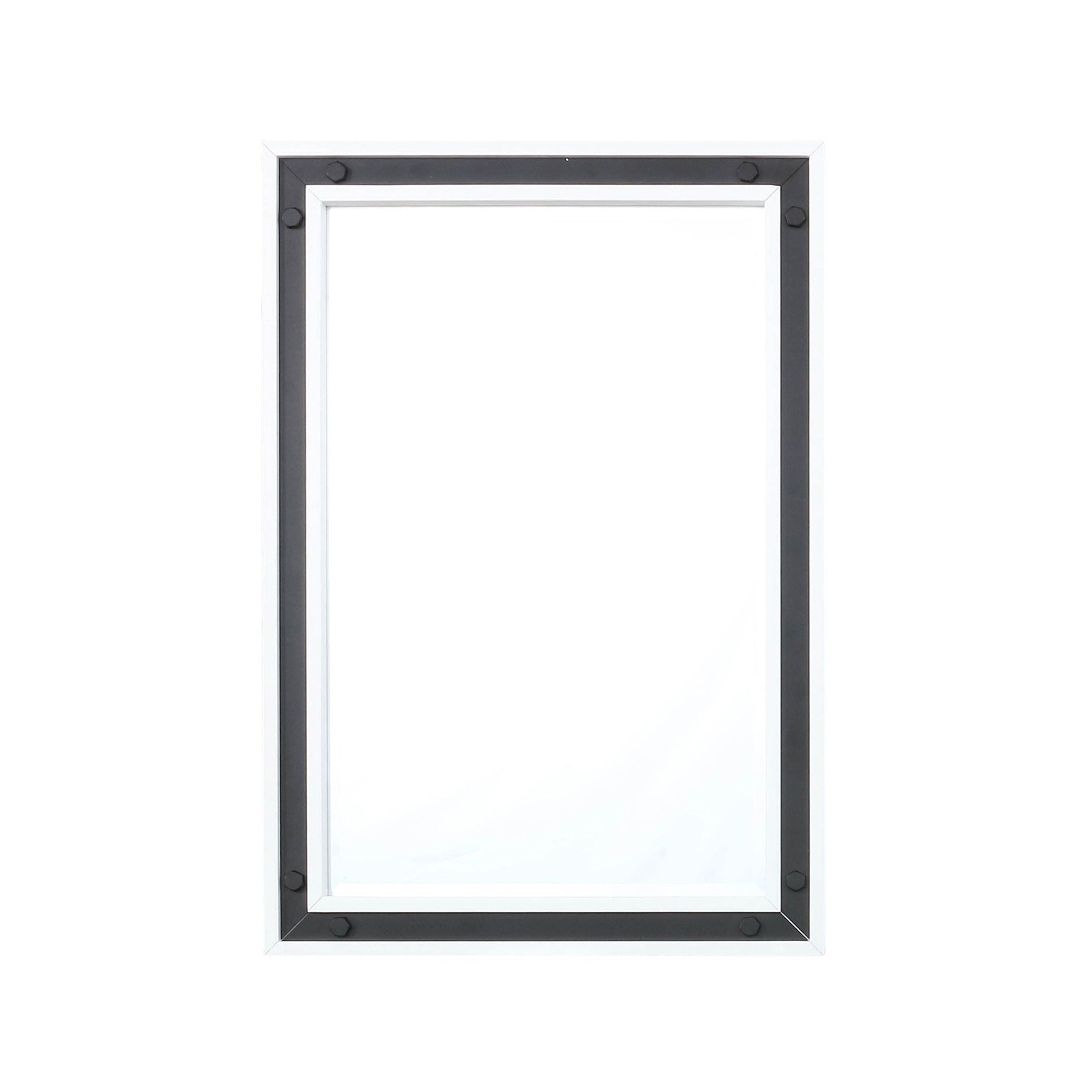 Lexora Ziva 22 in W x 32 in H Mirror with Black Metal Inlay