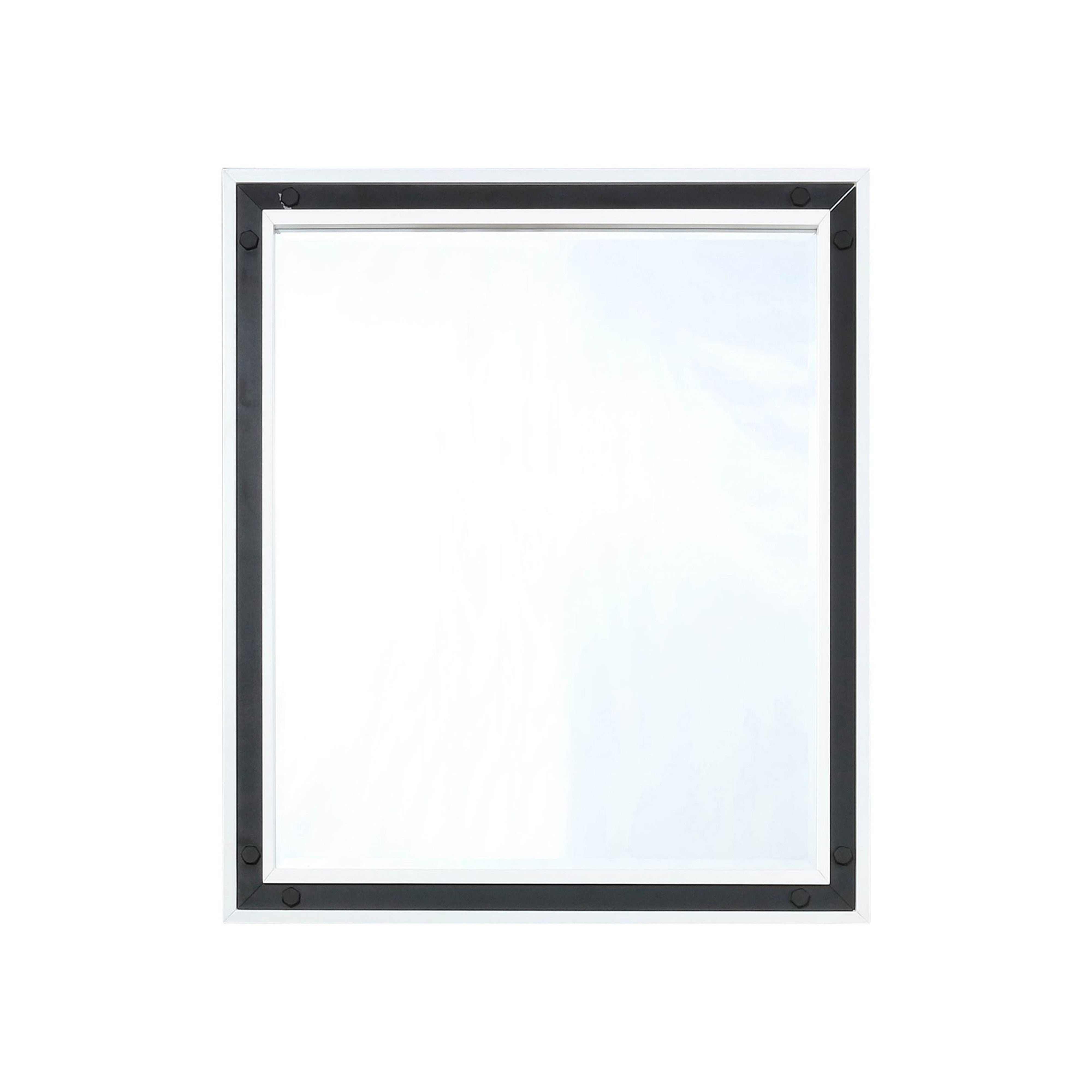 Lexora Ziva 28 in W x 32 in H Mirror with Black Metal Inlay
