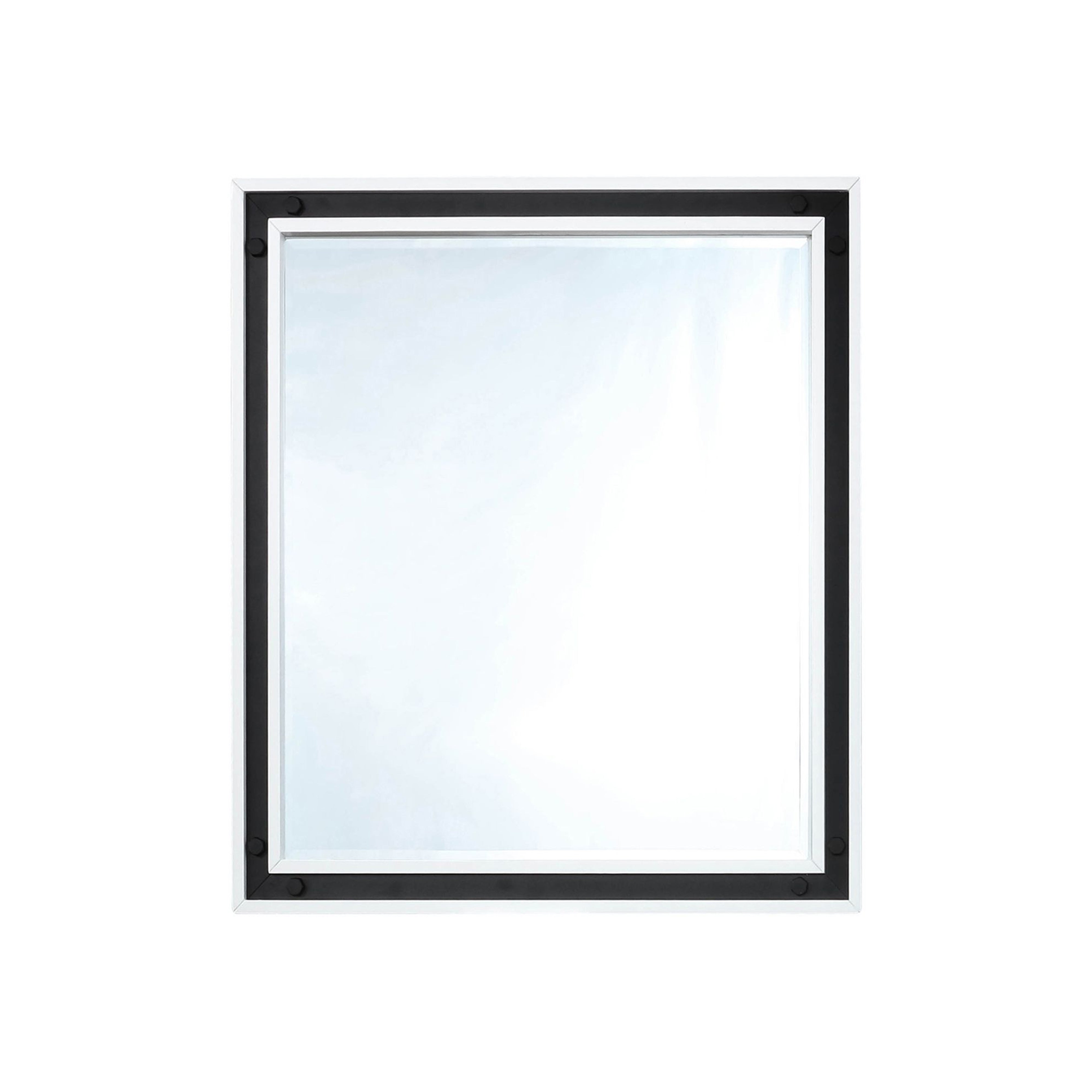 Lexora Ziva 30 in W x 32 in H Mirror with Black Metal Inlay