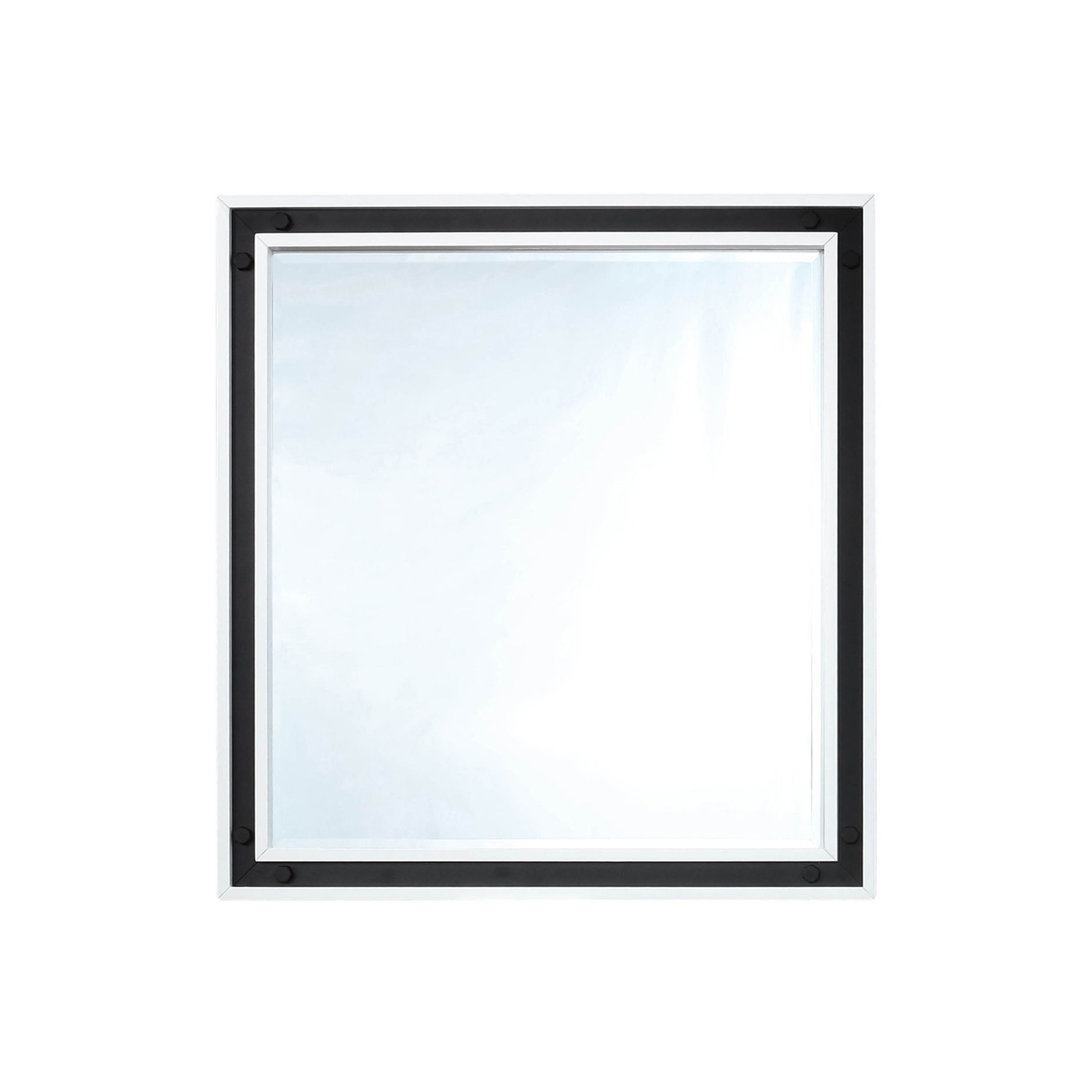Lexora Ziva 34 in W x 32 in H Mirror with Black Metal Inlay