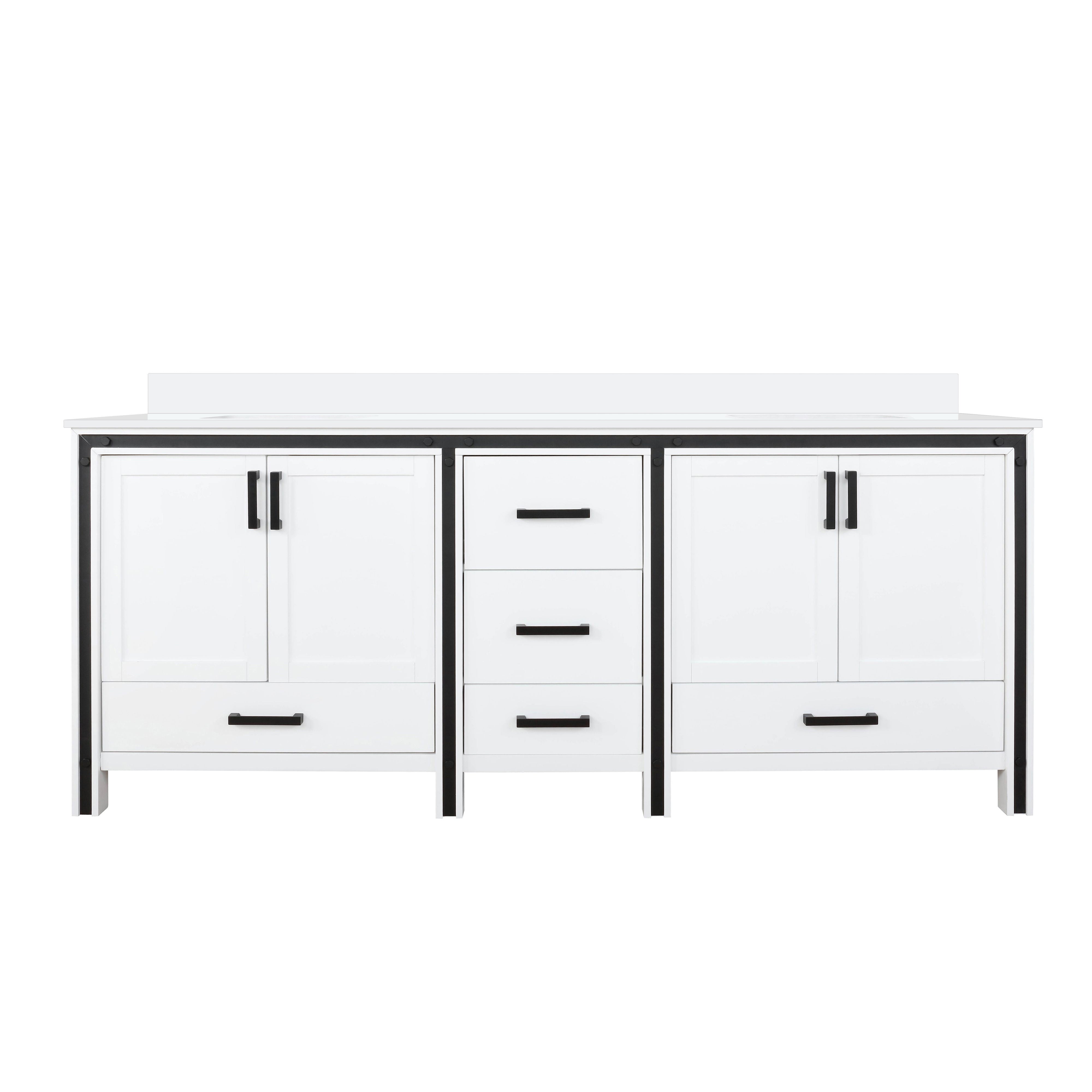 Lexora Ziva 80 in W x 22 in D Double Bath Vanity