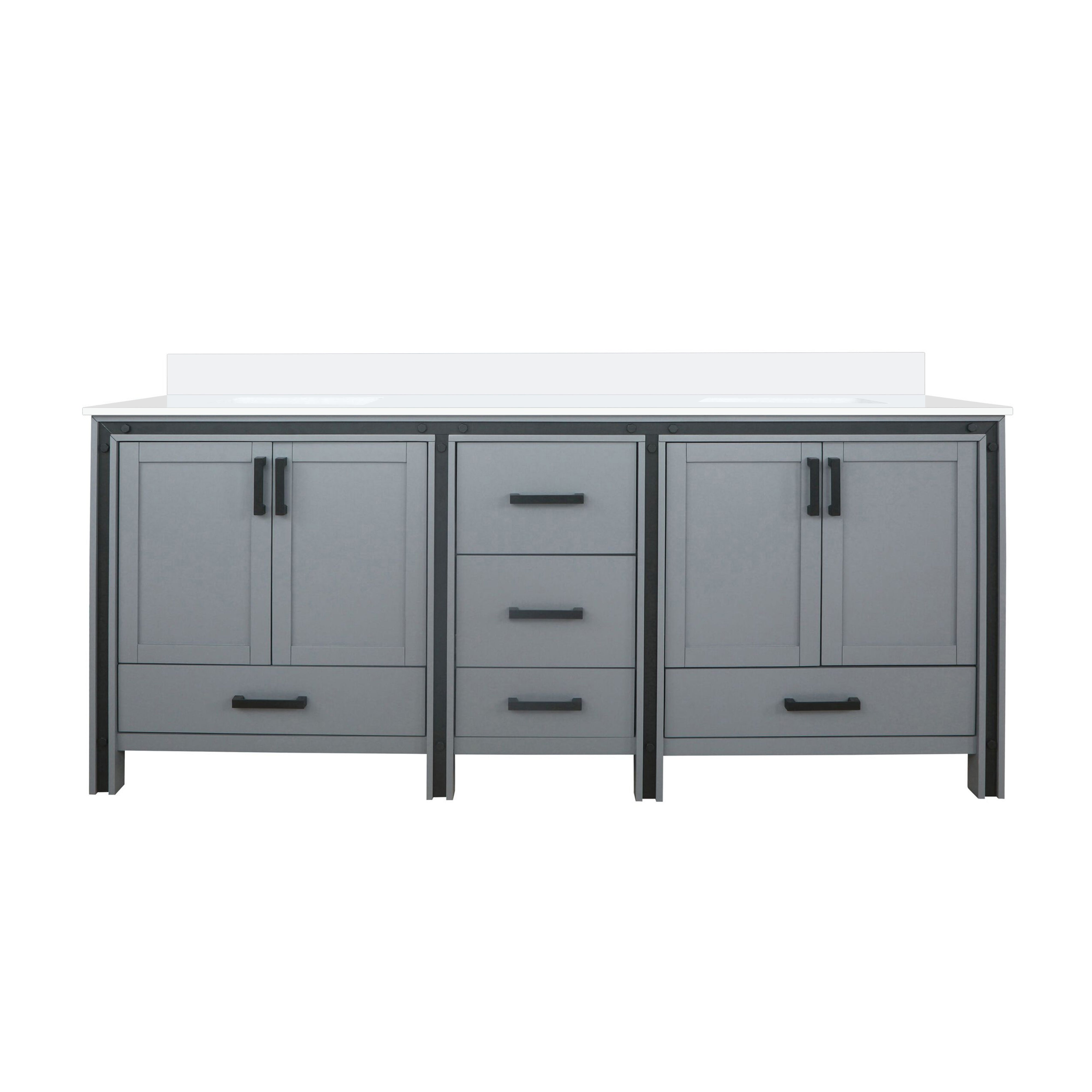 Lexora Ziva 80 in W x 22 in D Double Bath Vanity
