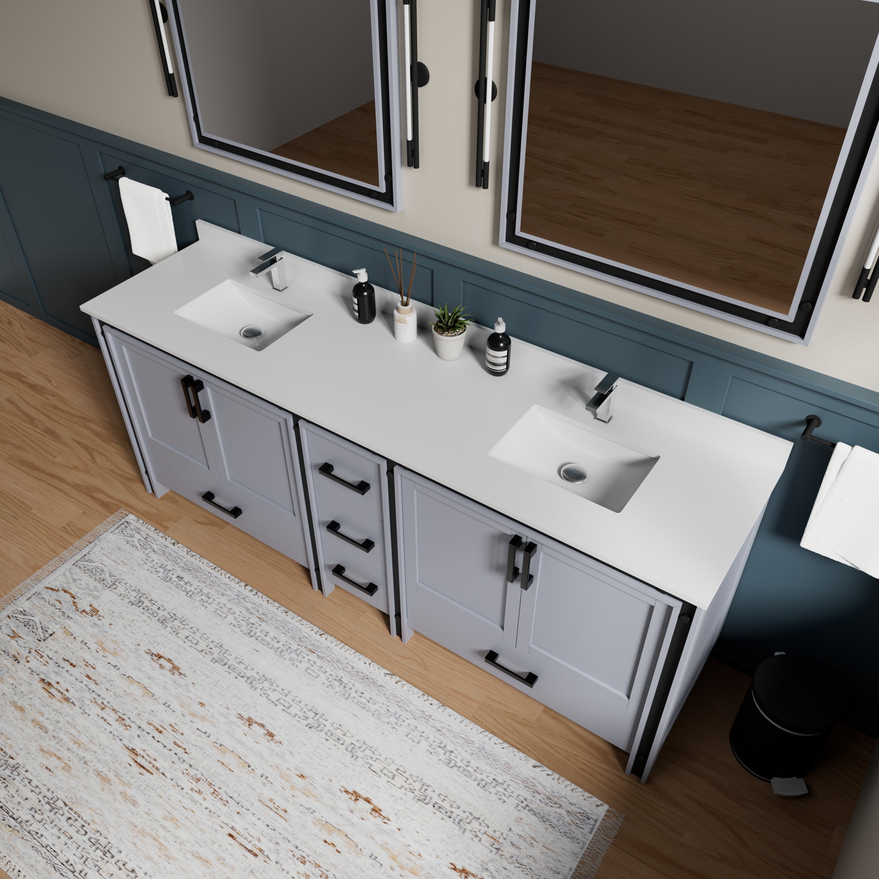 dark grey vanity