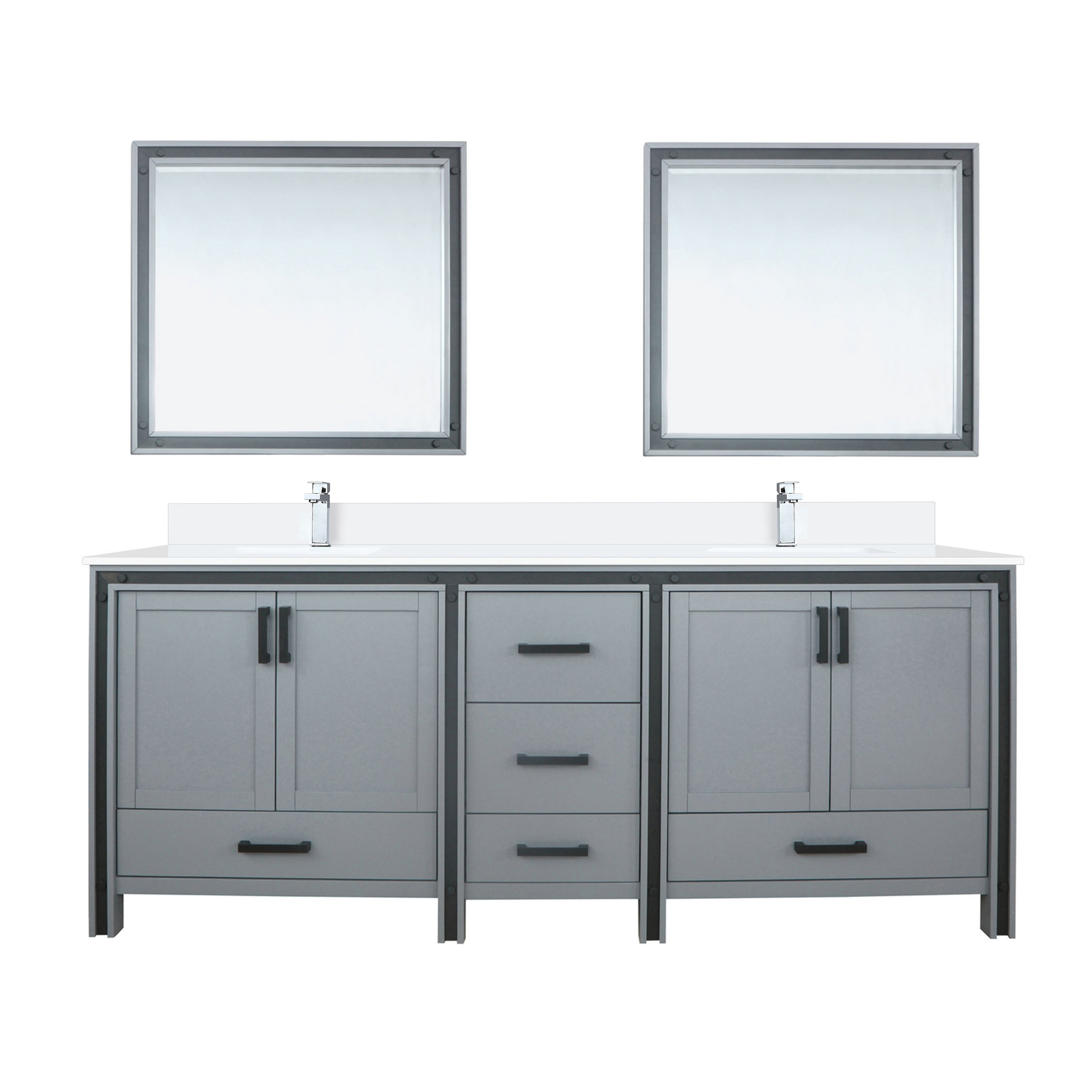Lexora Ziva 84 in W x 22 in D Double Bath Vanity