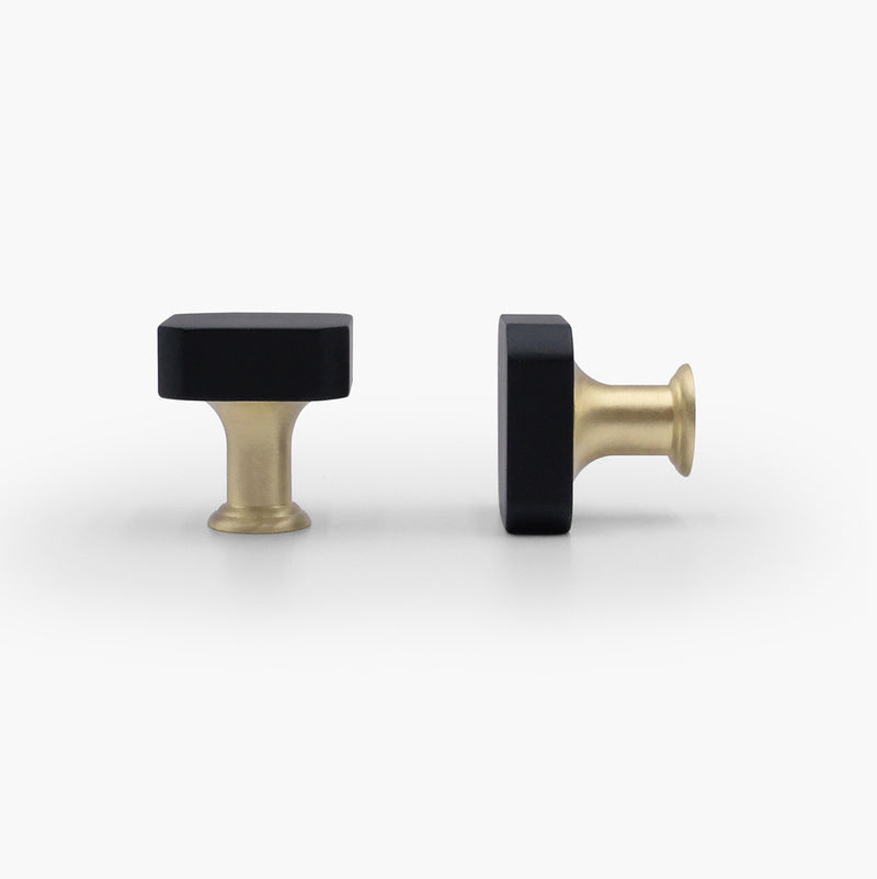 matte black,satin brass knob