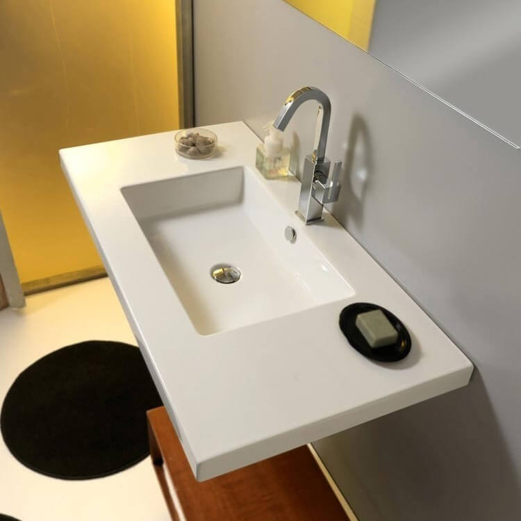 white bathroom sink