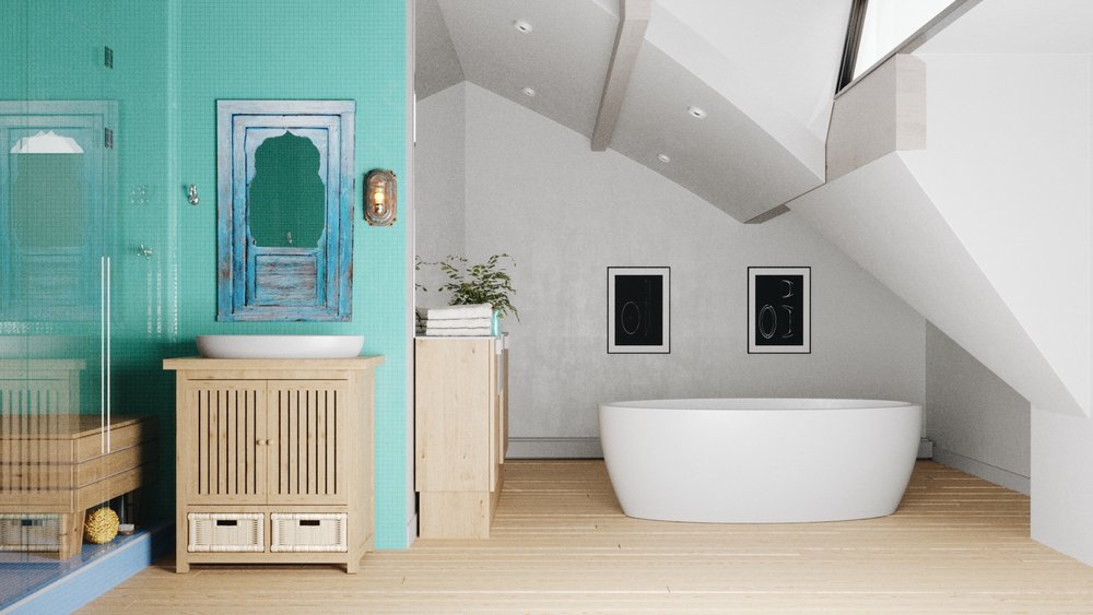 white freestanding bathtub