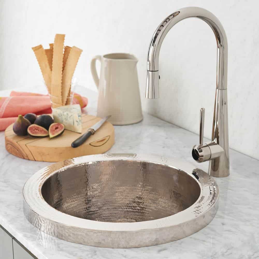 polished nickel sink