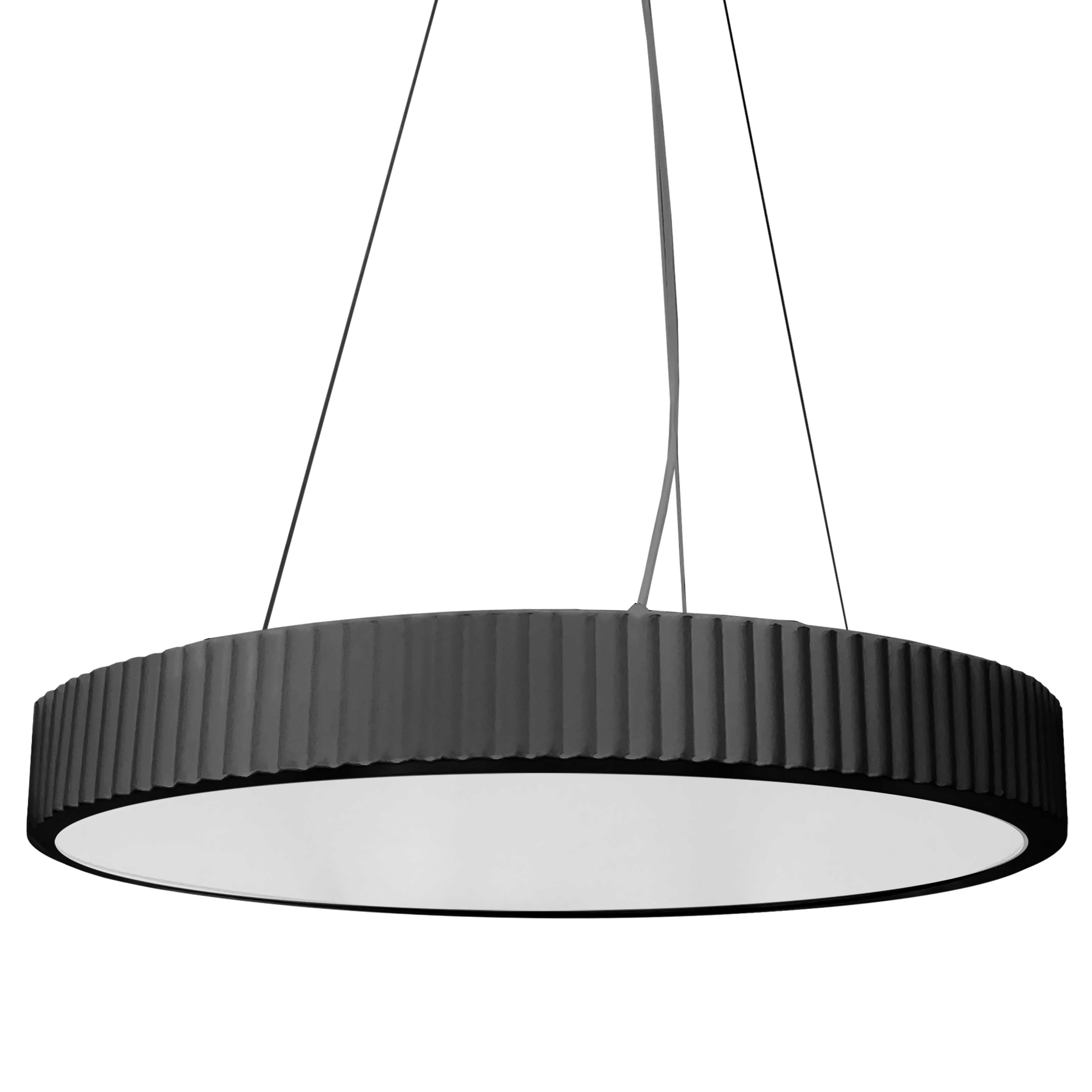 matte black with white acrylic diffuser chandeliers