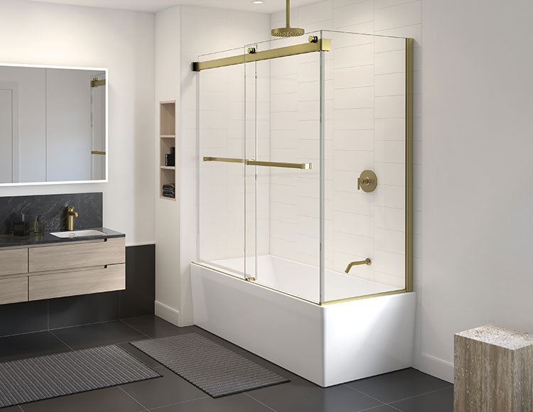 brushed gold shower door