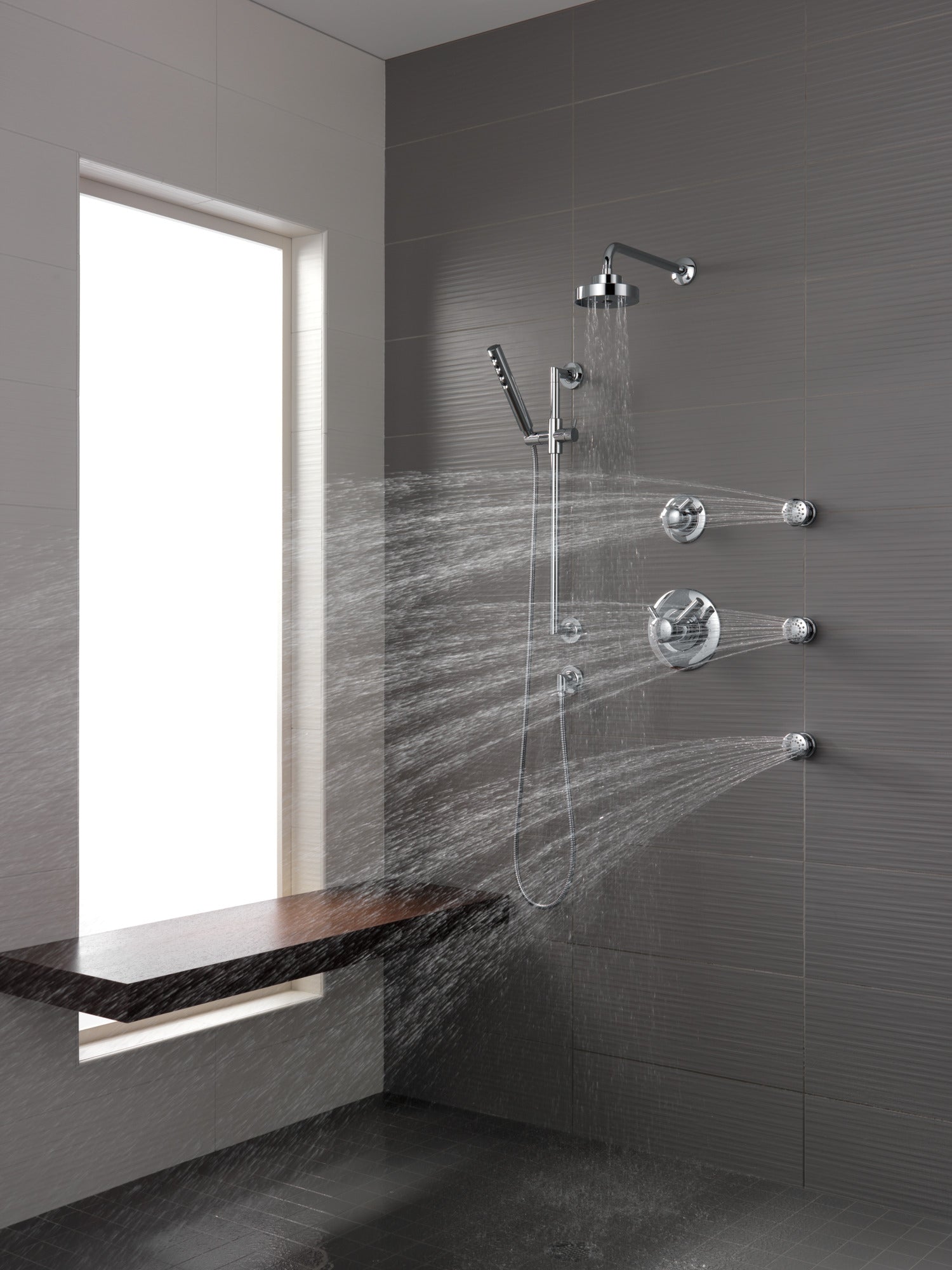chrome thermostatic shower