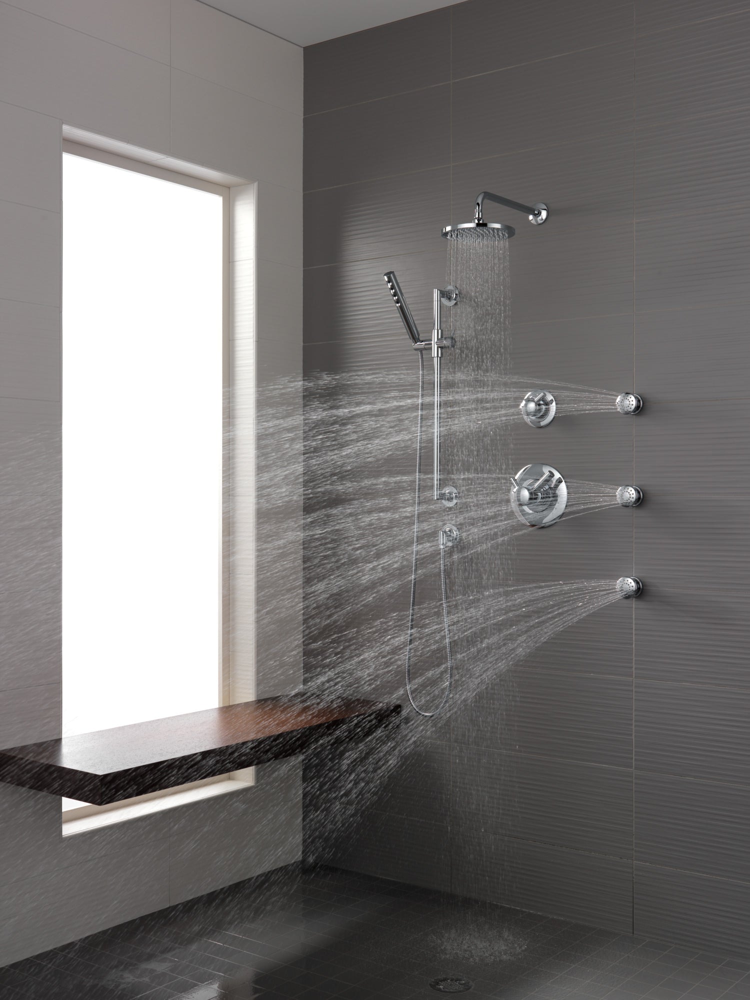 chrome thermostatic shower