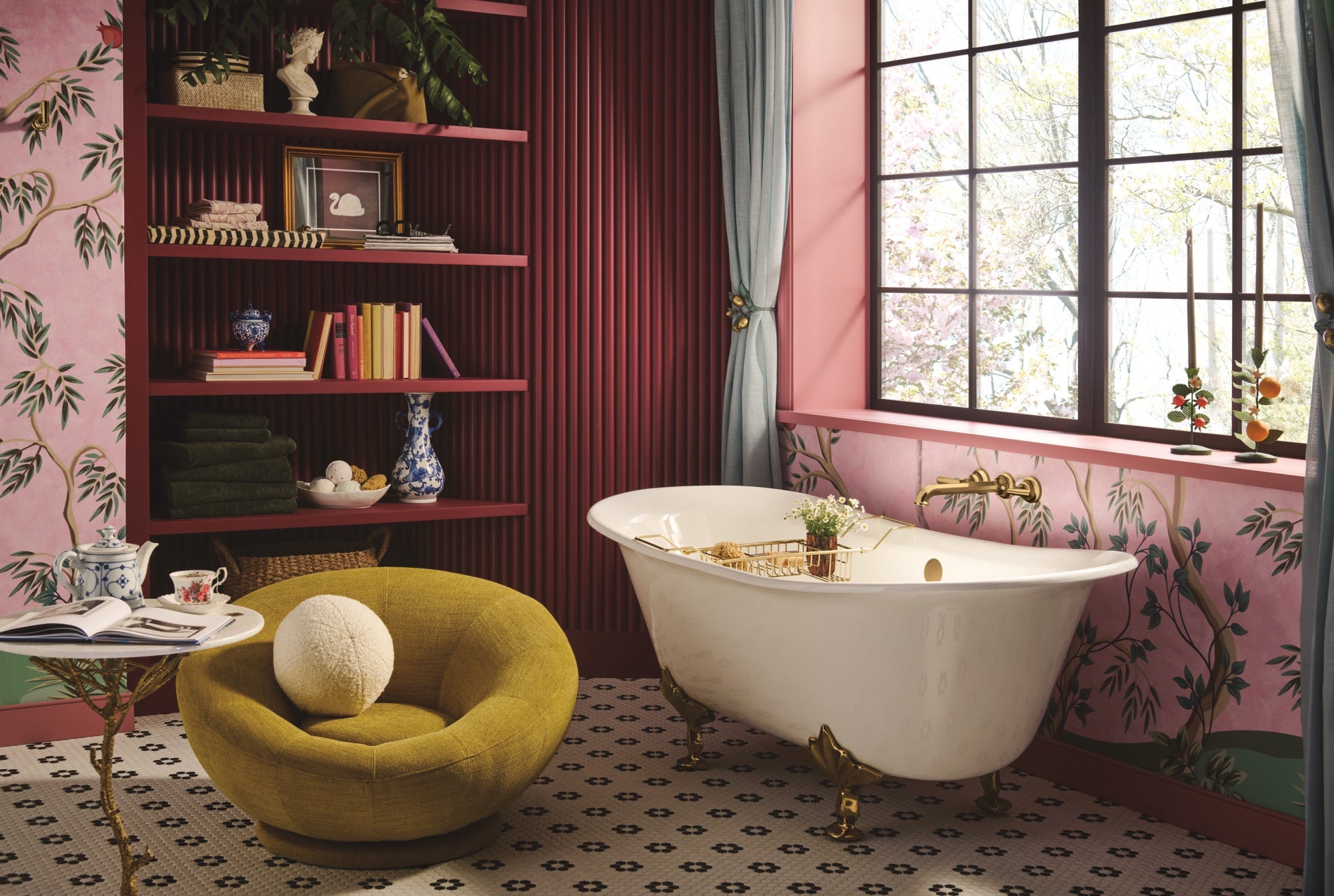 polished gold tub filler