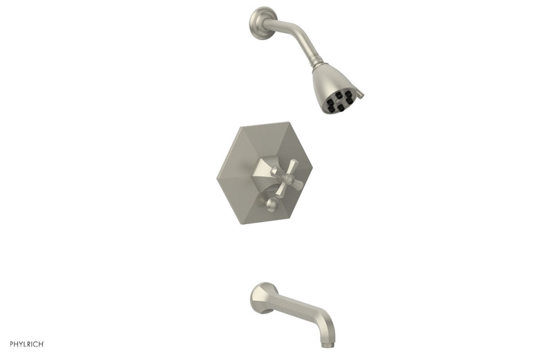 Phylrich LE VERRE & LA CROSSE Pressure Balance Tub and Shower Set - Cross Handle