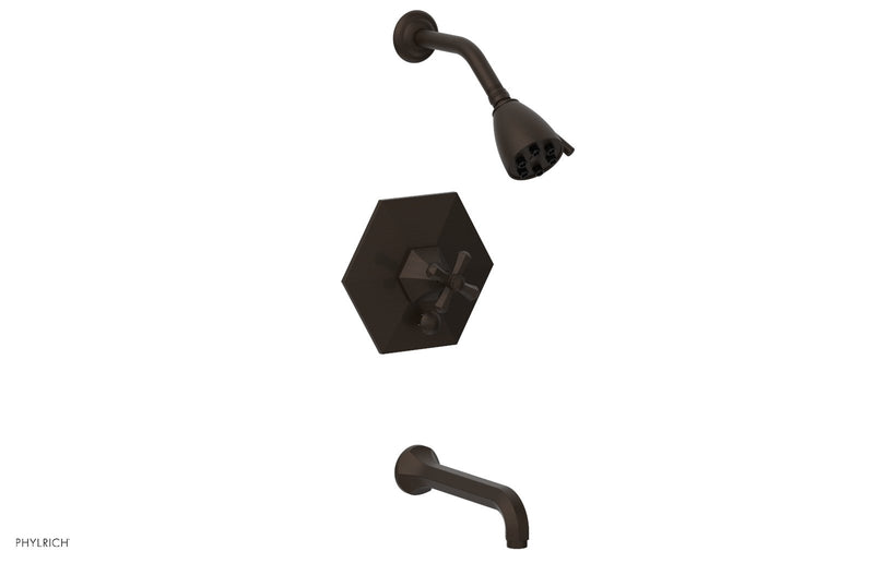 Phylrich LE VERRE & LA CROSSE Pressure Balance Tub and Shower Set - Cross Handle