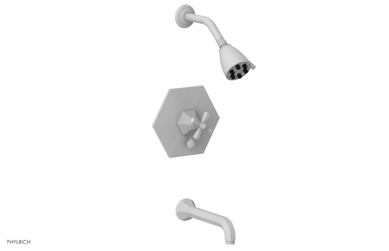 Phylrich LE VERRE & LA CROSSE Pressure Balance Tub and Shower Set - Cross Handle