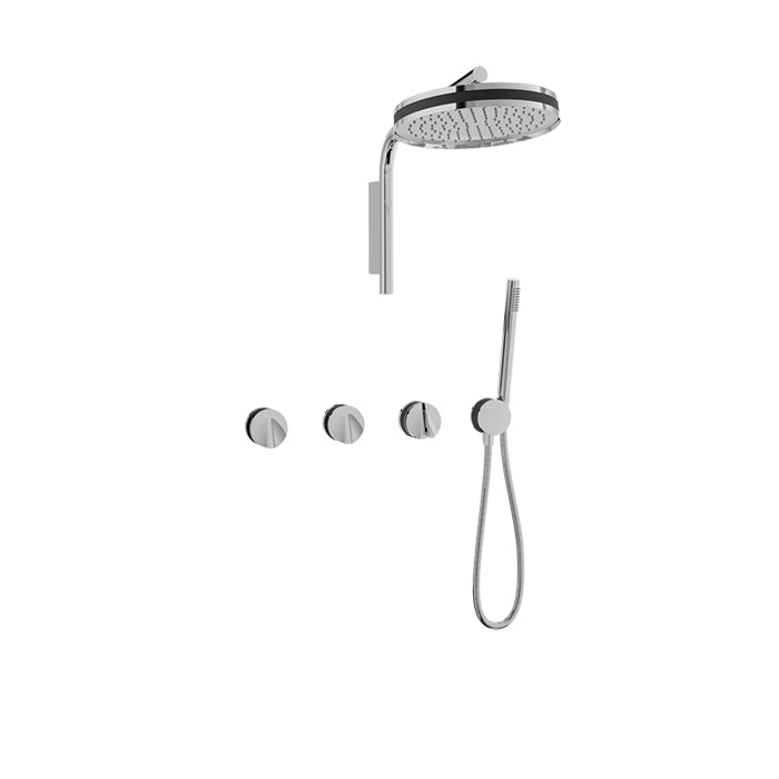 chrome/smokey thermostatic shower kit