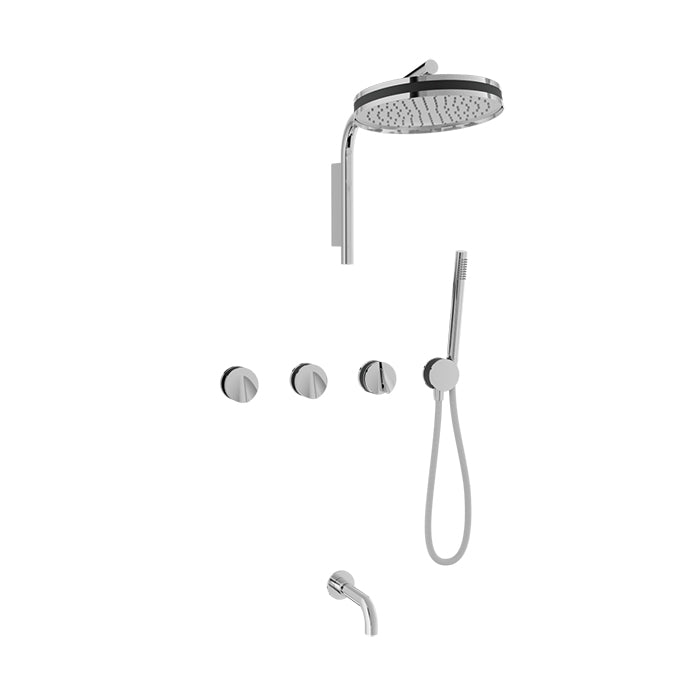 chrome/smokey thermostatic shower kit