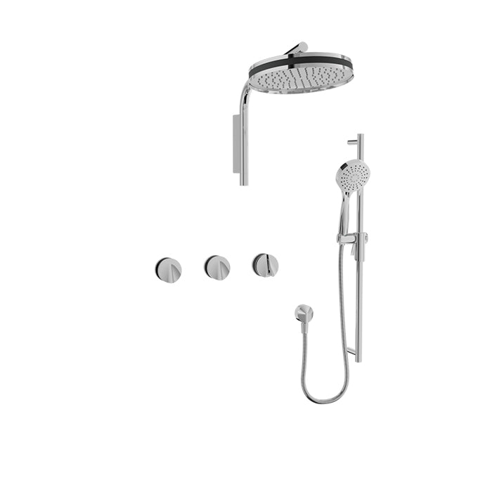 chrome/smokey thermostatic shower kit