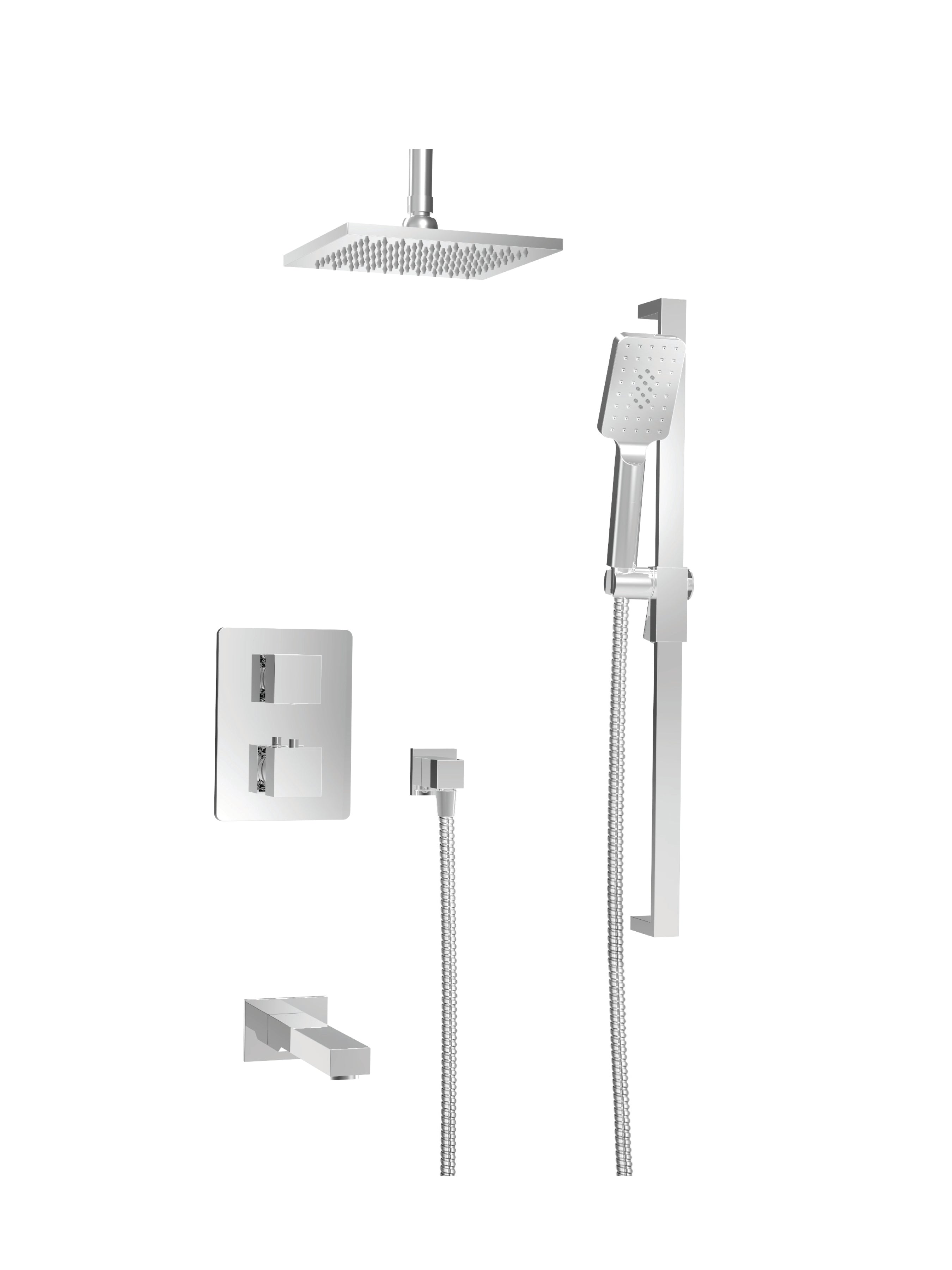 chrome thermostatic shower kit